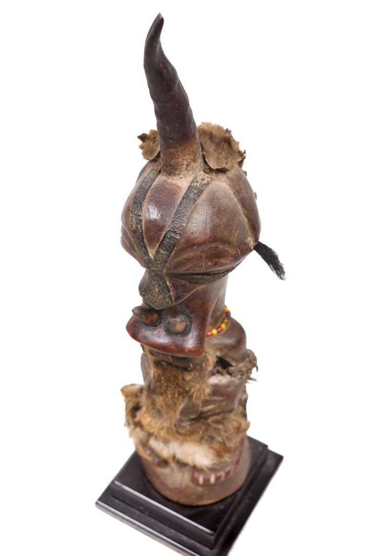 Power Figure – Wood, Horn, Beads – Songye – Congo - 7