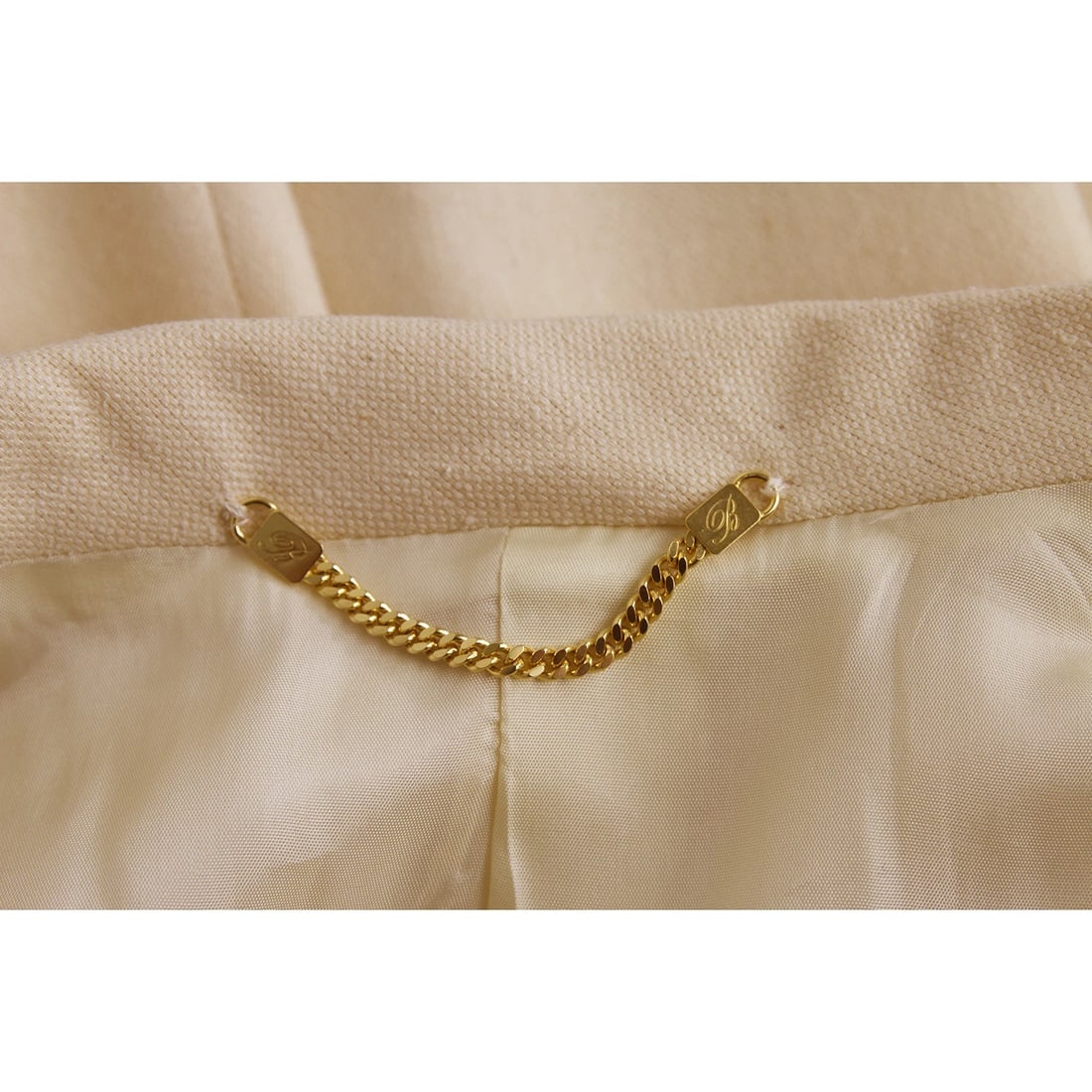 Vintage Blumarine Wool Cream Belted Jacket & Skirt silk & linen set sz 40 - 5