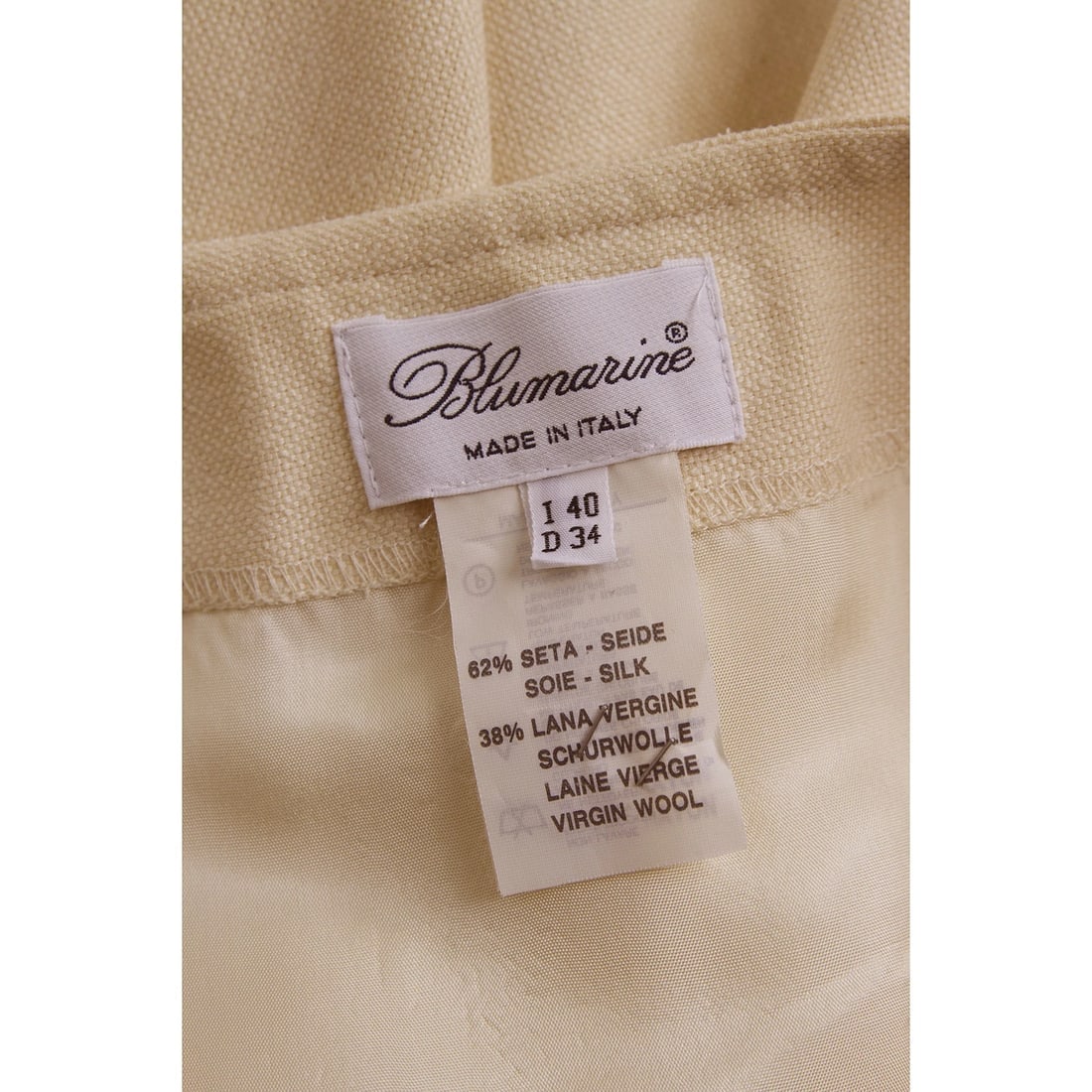 Vintage Blumarine Wool Cream Belted Jacket & Skirt silk & linen set sz 40 - 7