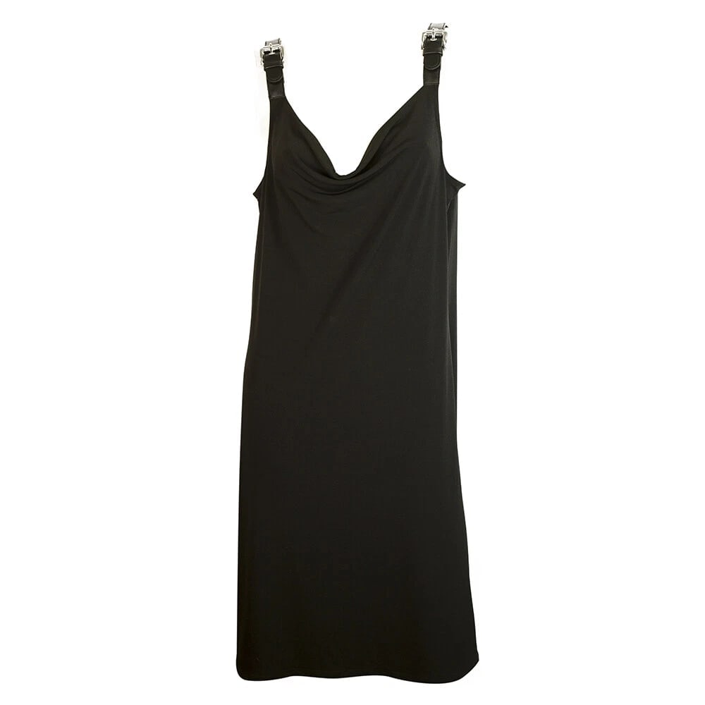 Michael By Michael Kors Black Buckle Details Knee Length dress size L - 6