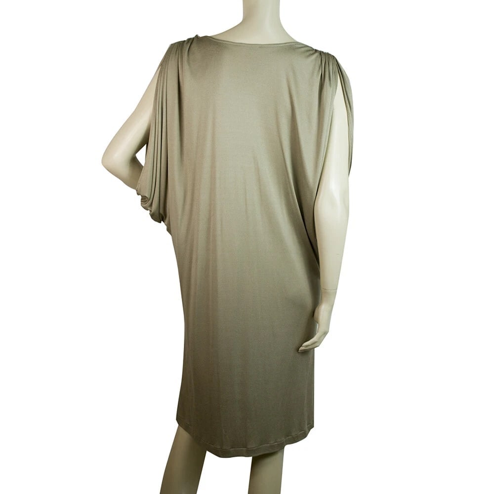 Tomas Maier Golden Metallic Shine Viscose Silk Knee Length Dress - Sz 36 - 2