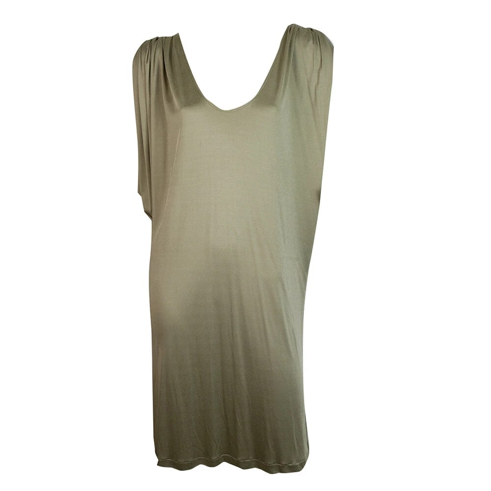 Tomas Maier Golden Metallic Shine Viscose Silk Knee Length Dress - Sz 36 - 6