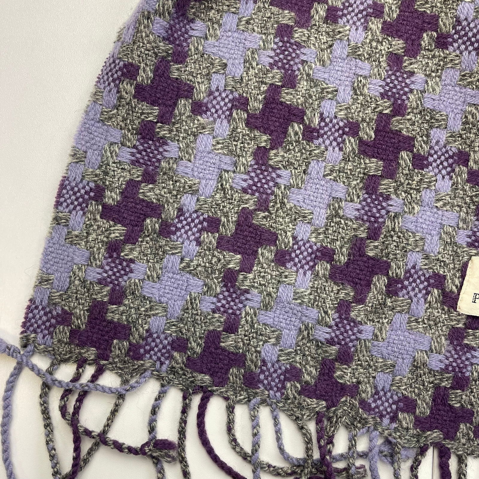 Pierre Balmain Purple 100% Wool Scarf - 5