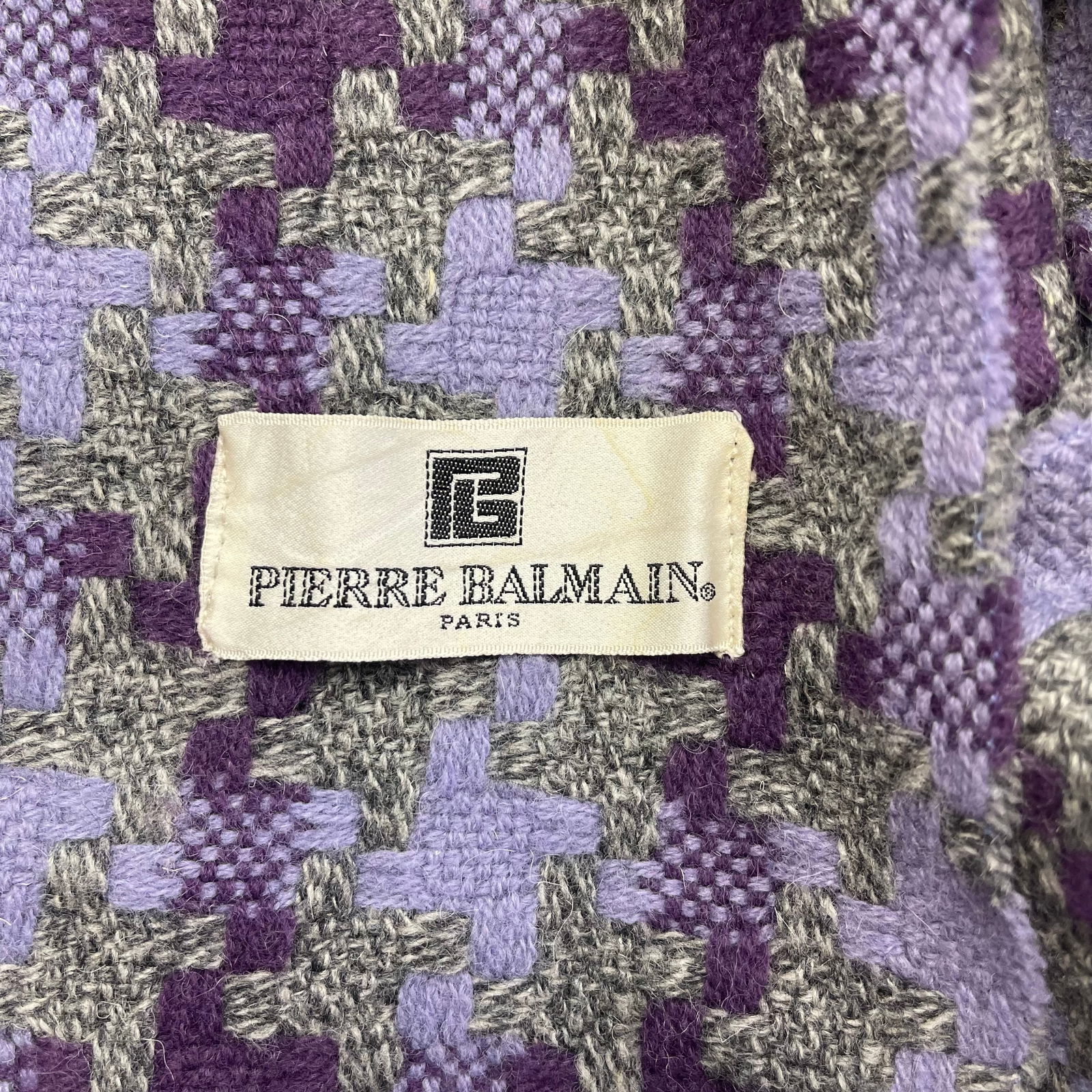 Pierre Balmain Purple 100% Wool Scarf - 6