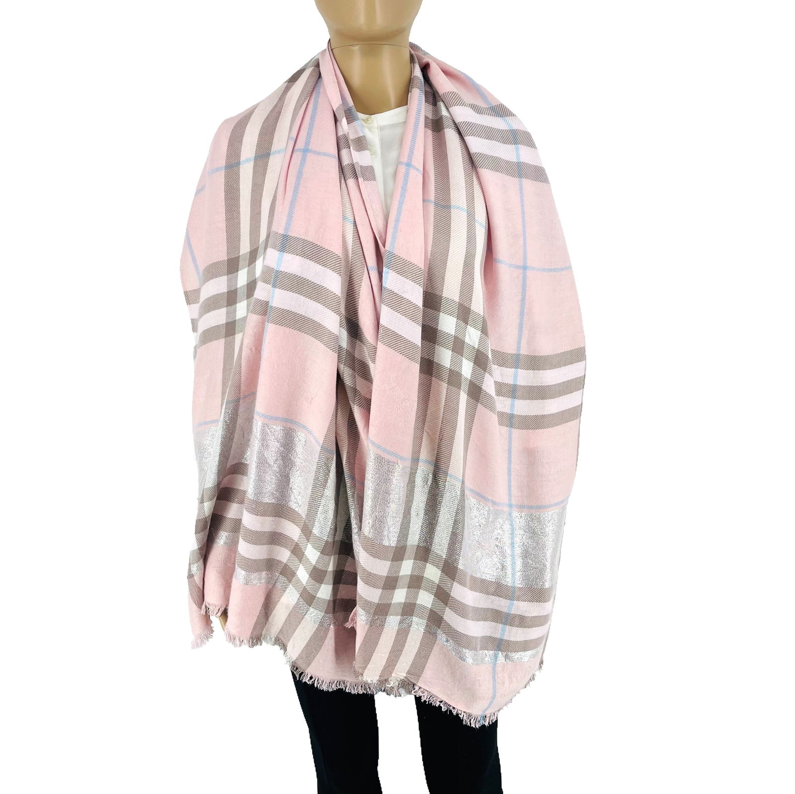 Burberry Pink Plaid 100% Cashmere Scarf: Title: Burberry Pink Plaid 100% Cashmere Scarf Brand:Burberry Date/Period: Modern Material:100% Cashmere Size:One Size Description:Burberry Pink Plaid 100% Cashmere Scarf Reserve: $100.00 Shipping: Do