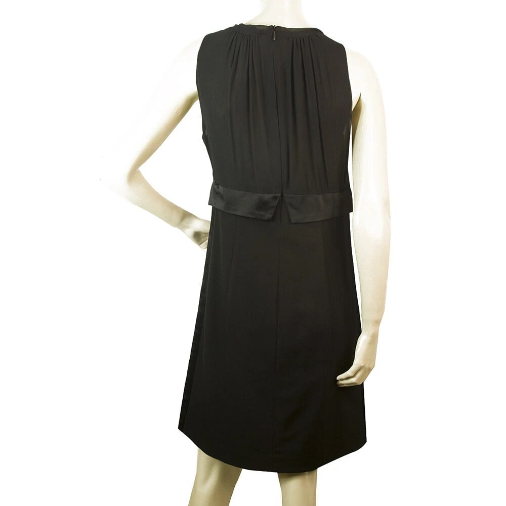 Twin Set Simona Barbieri Black Sleeveless V Neckline w. Bow Mini Dress - 2