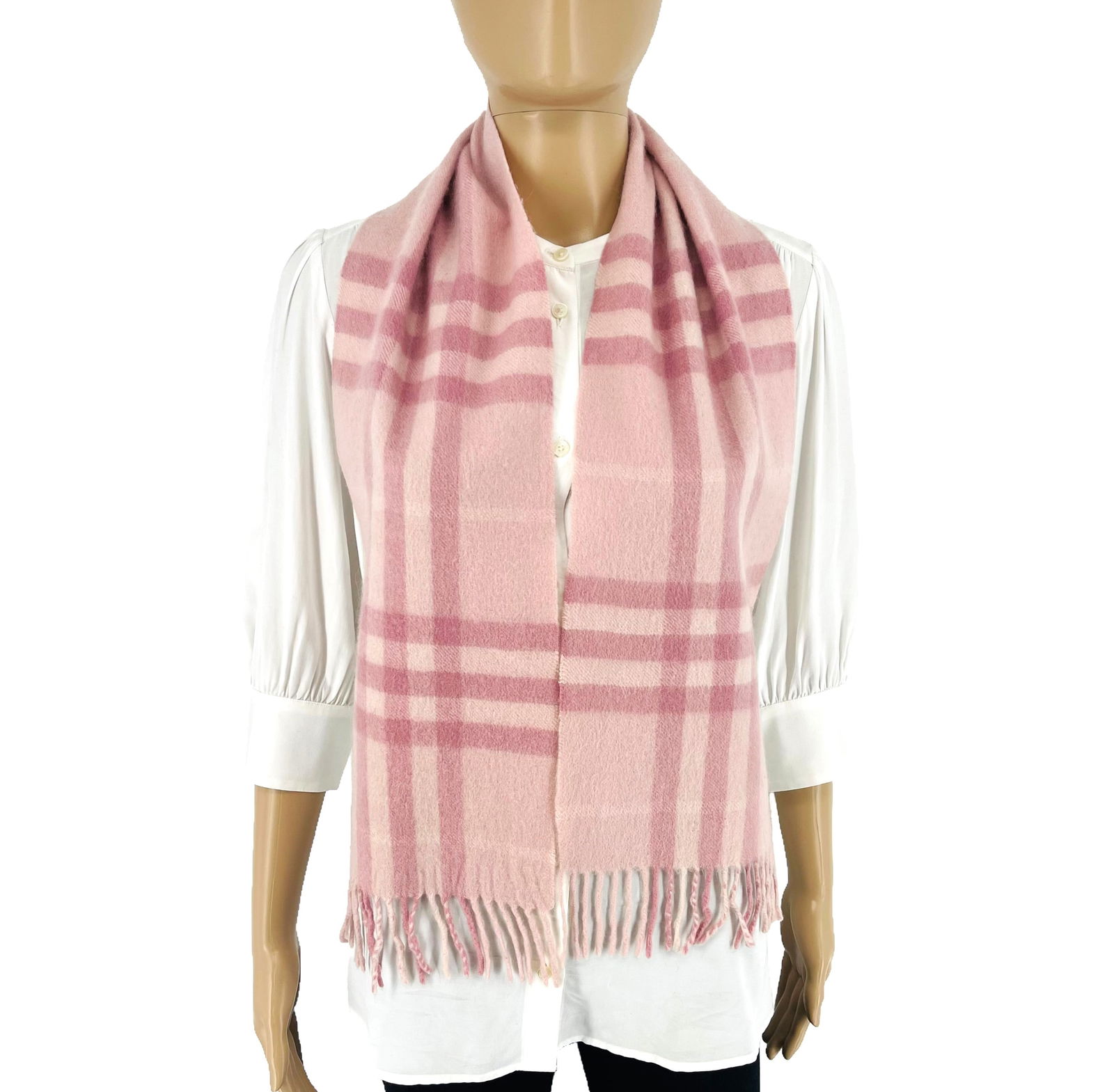Burberry Children Pink Plaid 100% Cashmere Small Scarf: Title: Burberry Children Pink Plaid 100% Cashmere Small ScarfBrand:BurberryDate/Period: ModernMaterial:100% CashmereSize:One SizeDescription:Burberry Children Pink Plaid 100% Cashmere Small Scarf 
