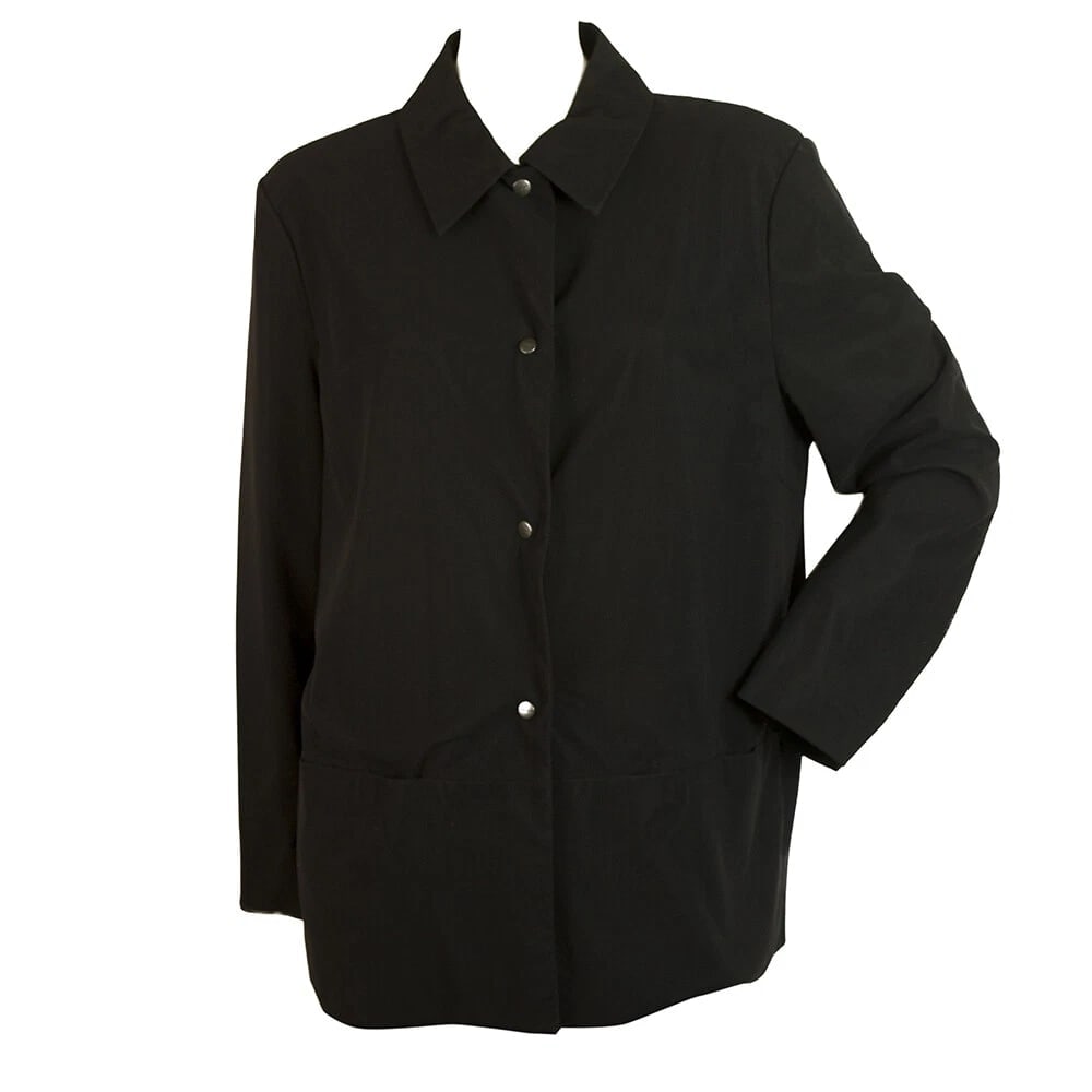 Laurel Jeans Black Mesh Lined Fabric Button Front Lightweight Jacket size 40 (1 of 5)