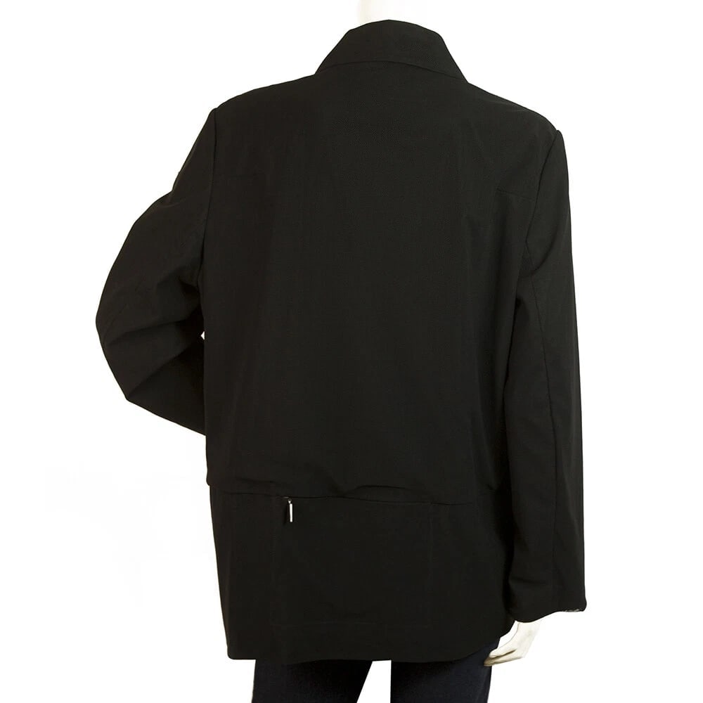 Laurel Jeans Black Mesh Lined Fabric Button Front Lightweight Jacket size 40 - 2