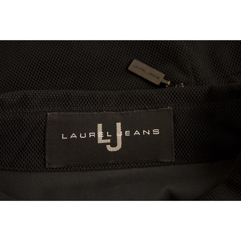 Laurel Jeans Black Mesh Lined Fabric Button Front Lightweight Jacket size 40 - 3