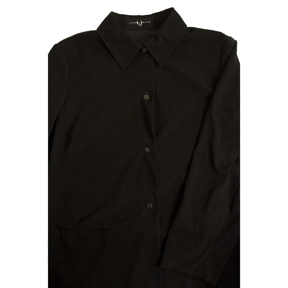Laurel Jeans Black Mesh Lined Fabric Button Front Lightweight Jacket size 40 - 5