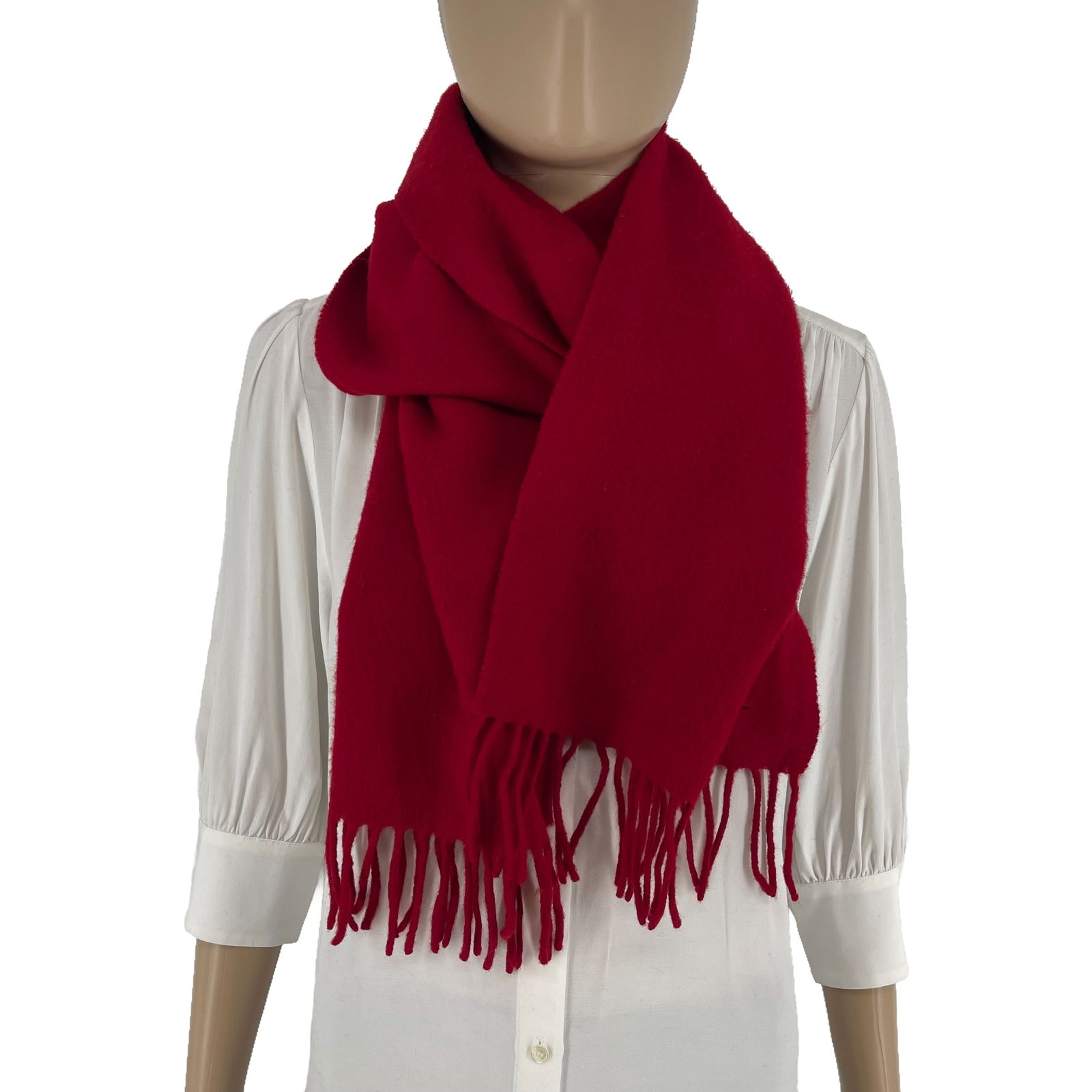 Yves Saint Laurent Red Solid 100% Wool Scarf - 4