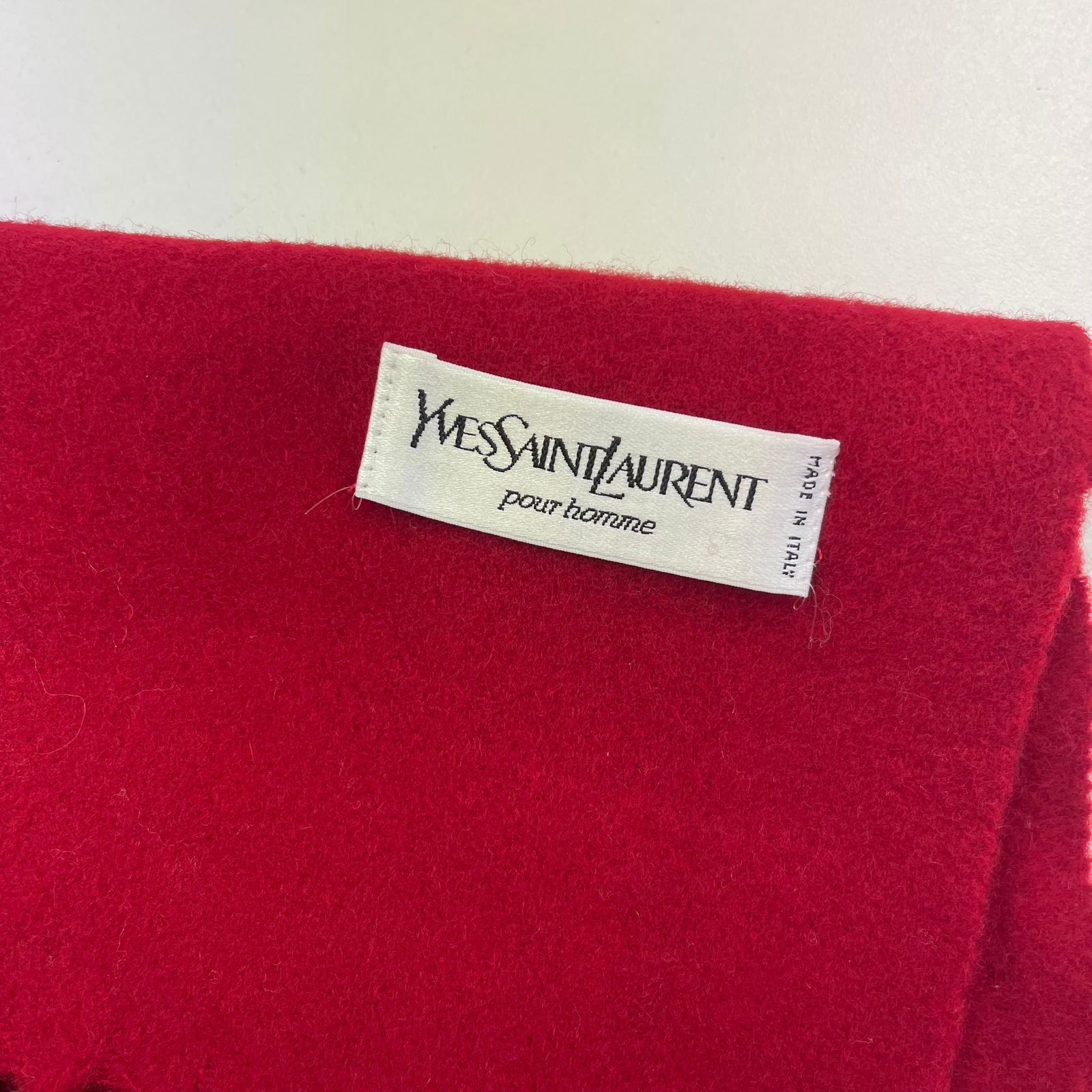 Yves Saint Laurent Red Solid 100% Wool Scarf - 6