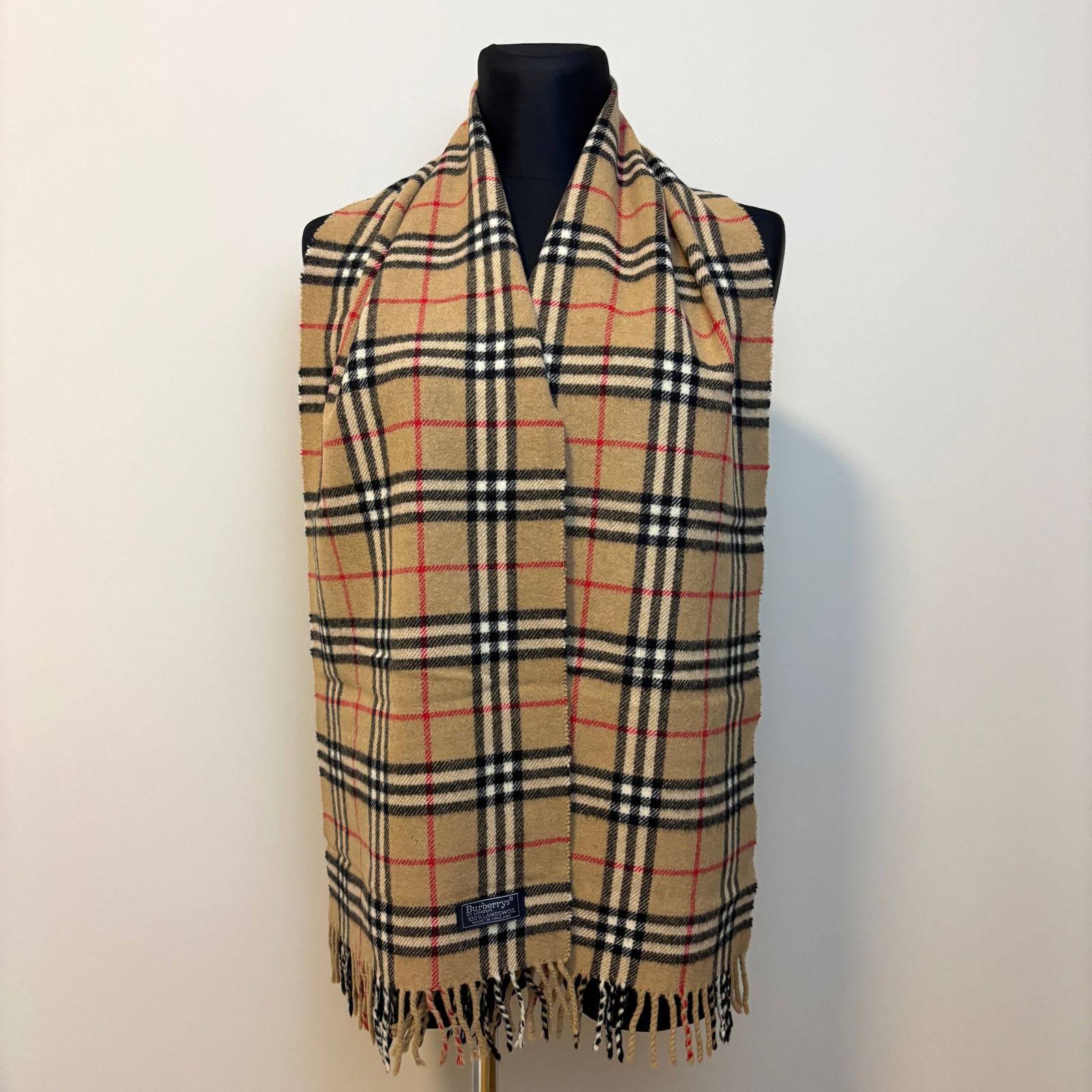 Burberry Beige Classic 100% Lambswool Scarf (1 of 14)
