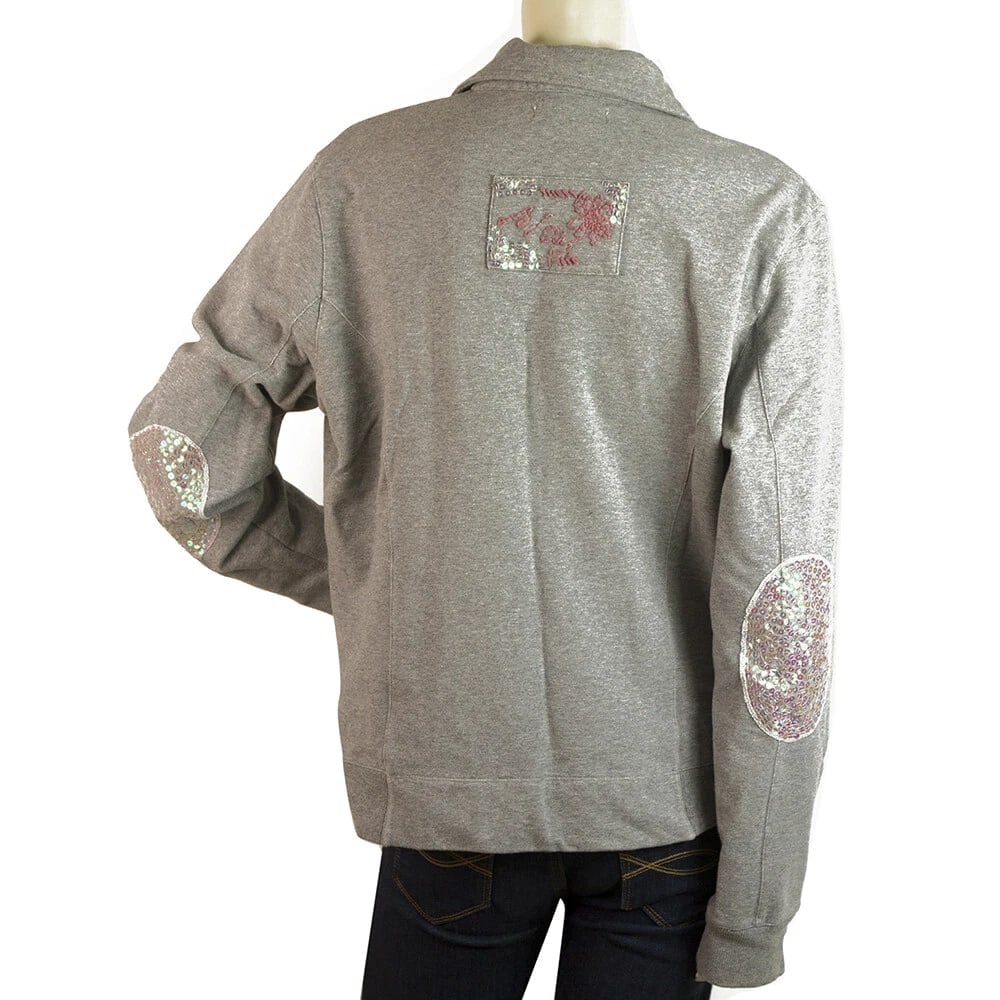 Ajay by Liu Jo Gray Button Closure Cotton Summer Cardigan jacket Elbow Sequin 52 - 2