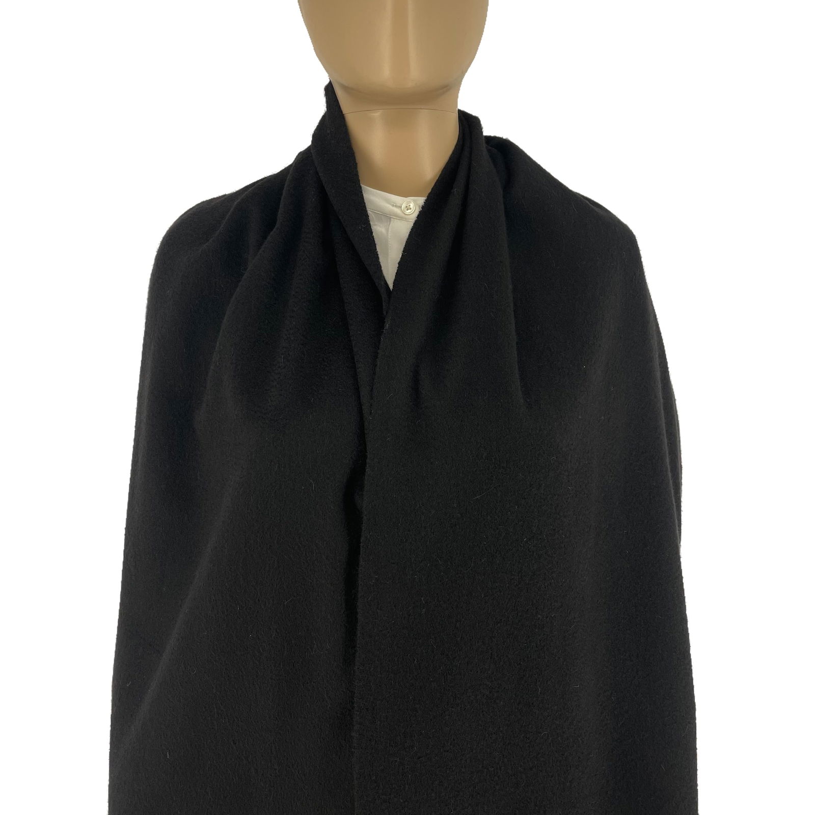 Ing. Loro Piana Black Solid 100% Cashmere Scarf - 2