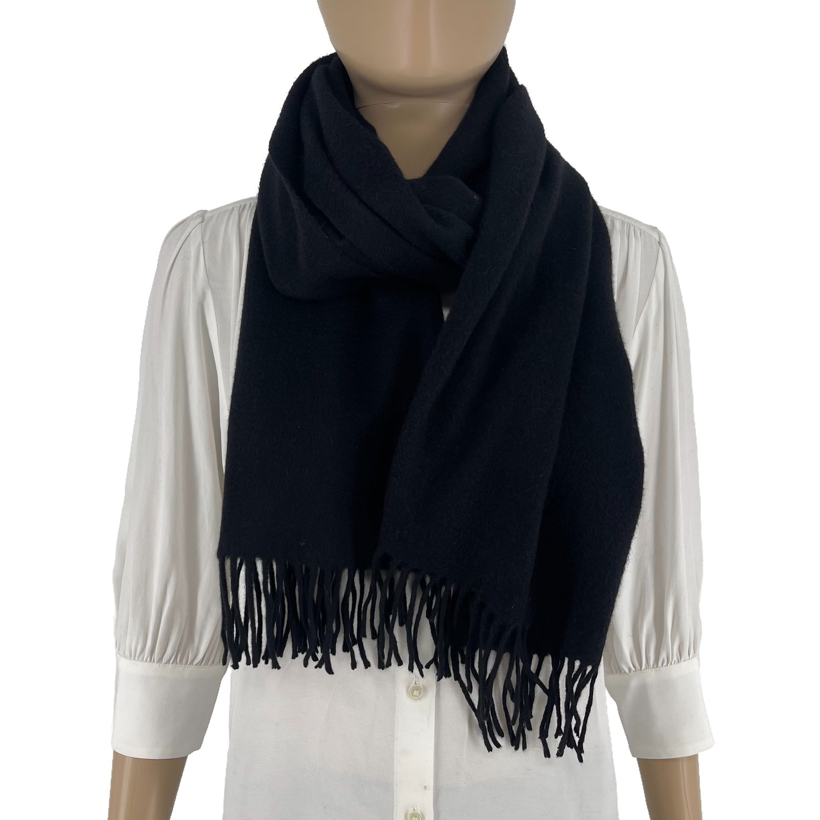 Ing. Loro Piana Black Solid 100% Cashmere Scarf - 4