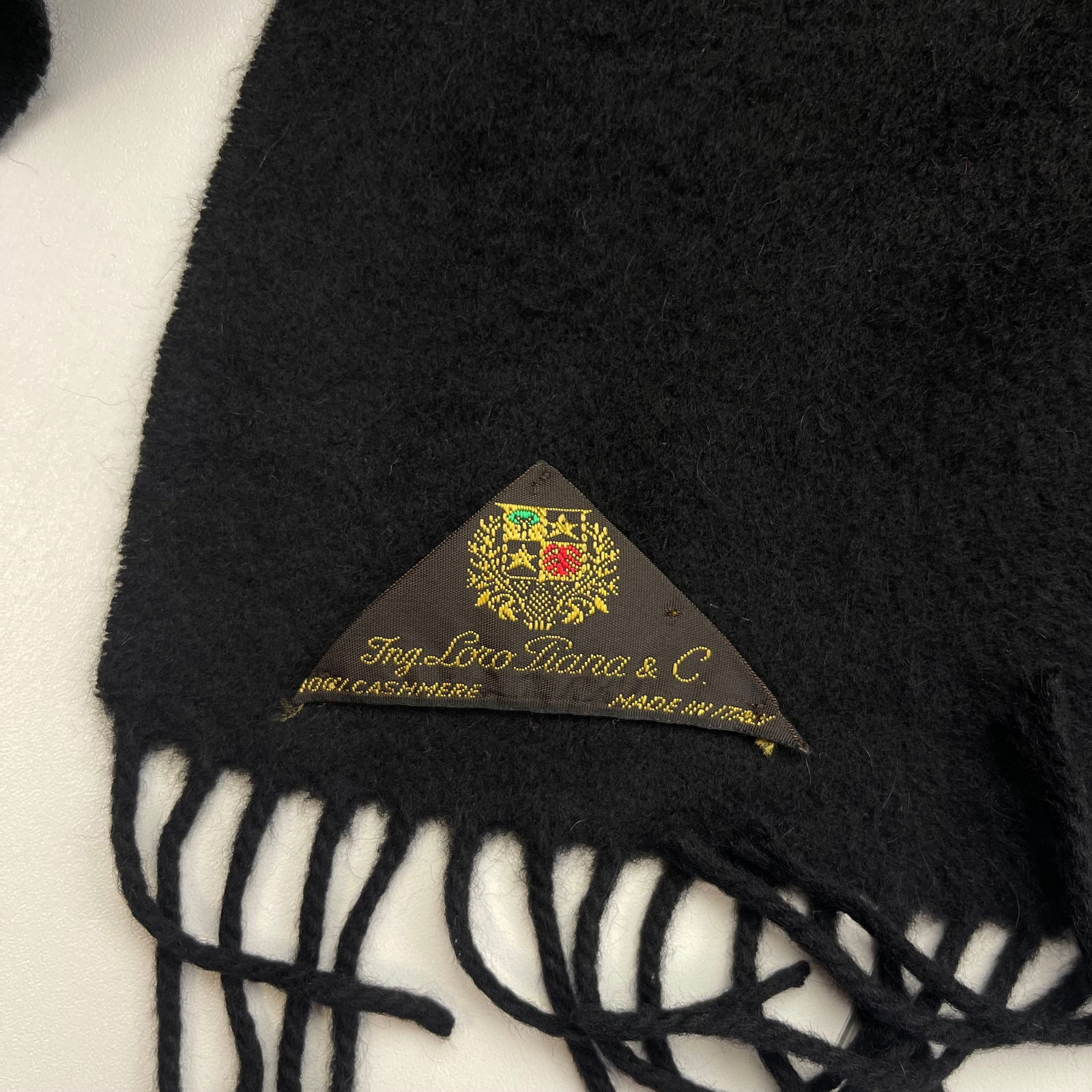 Ing. Loro Piana Black Solid 100% Cashmere Scarf - 6