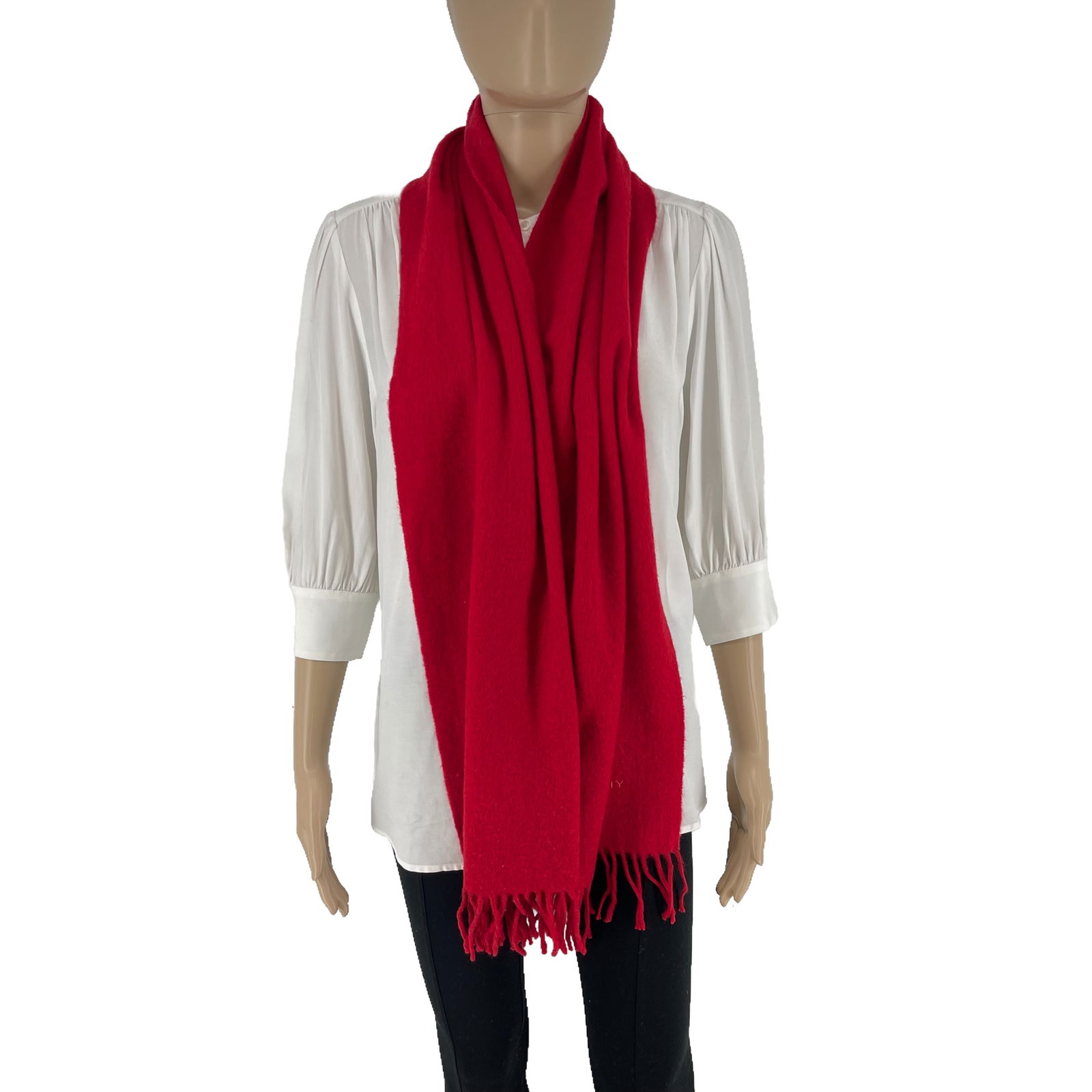 Givenchy Red Solid 100% Wool Scarf - 3