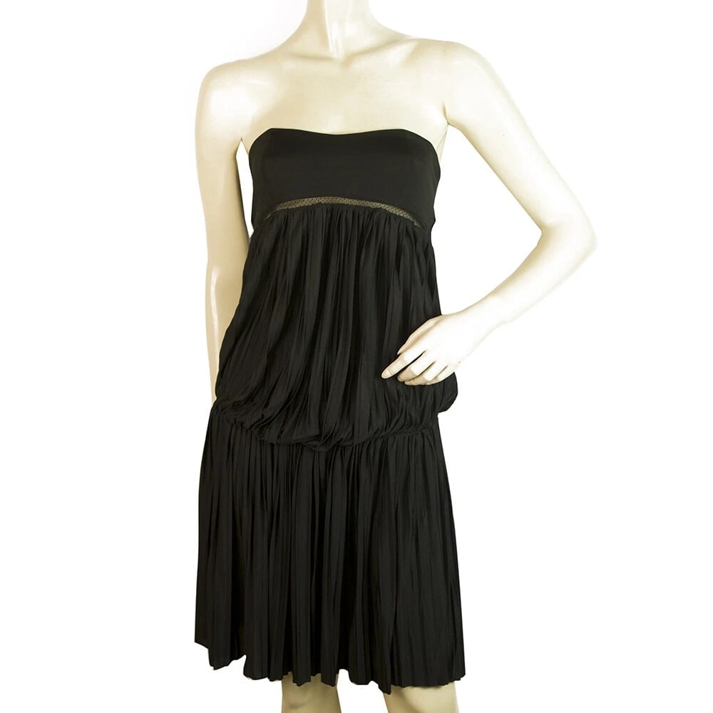 Vanessa Bruno Athe Black Strapless Pleated Summer Dress size 2 (1 of 6)