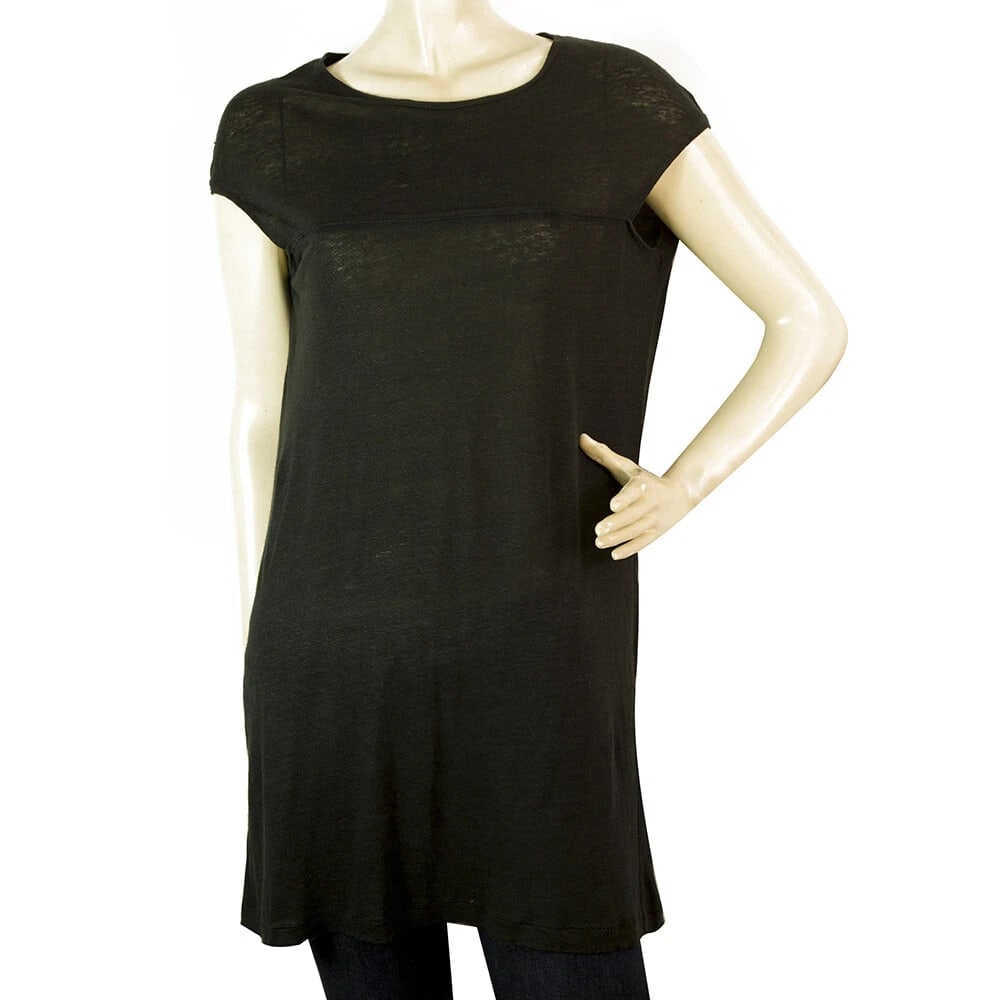 Neil Barrett Black 100% Linen Relaxed Oversize Style Blouse Long Top Size XS (1 of 7)