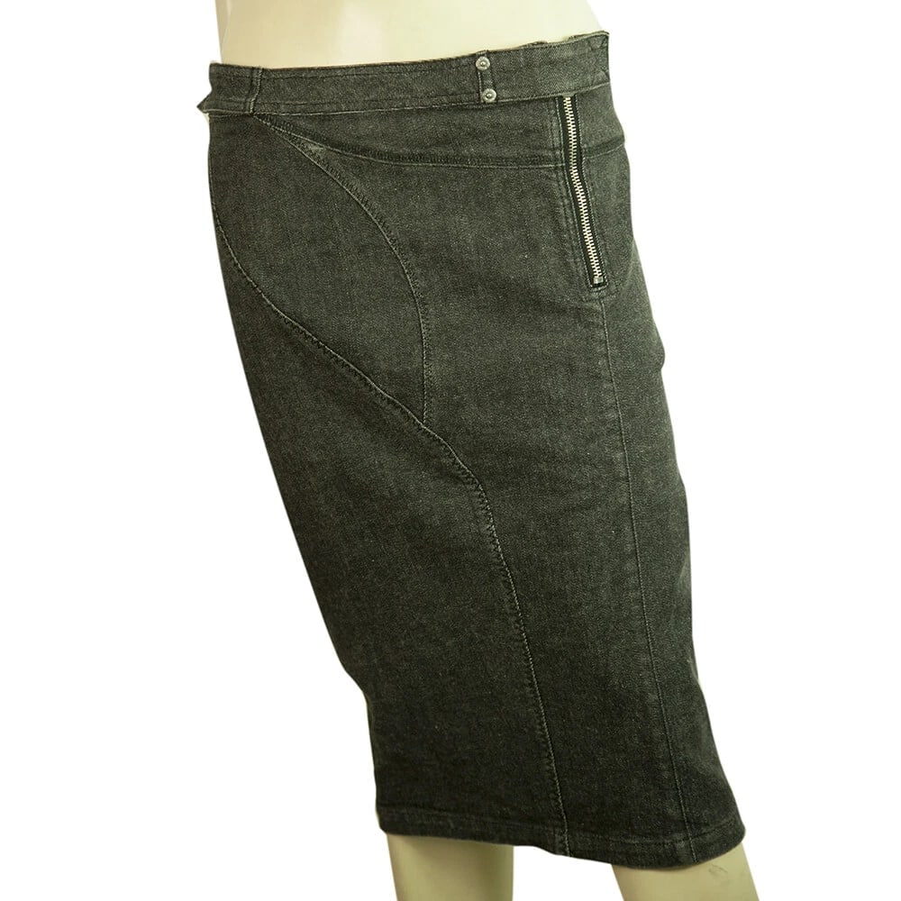 Dolce & Gabbana D&G Gray Black Denim Below Knee Skirt Jeans Sz 42 / 28 (1 of 6)