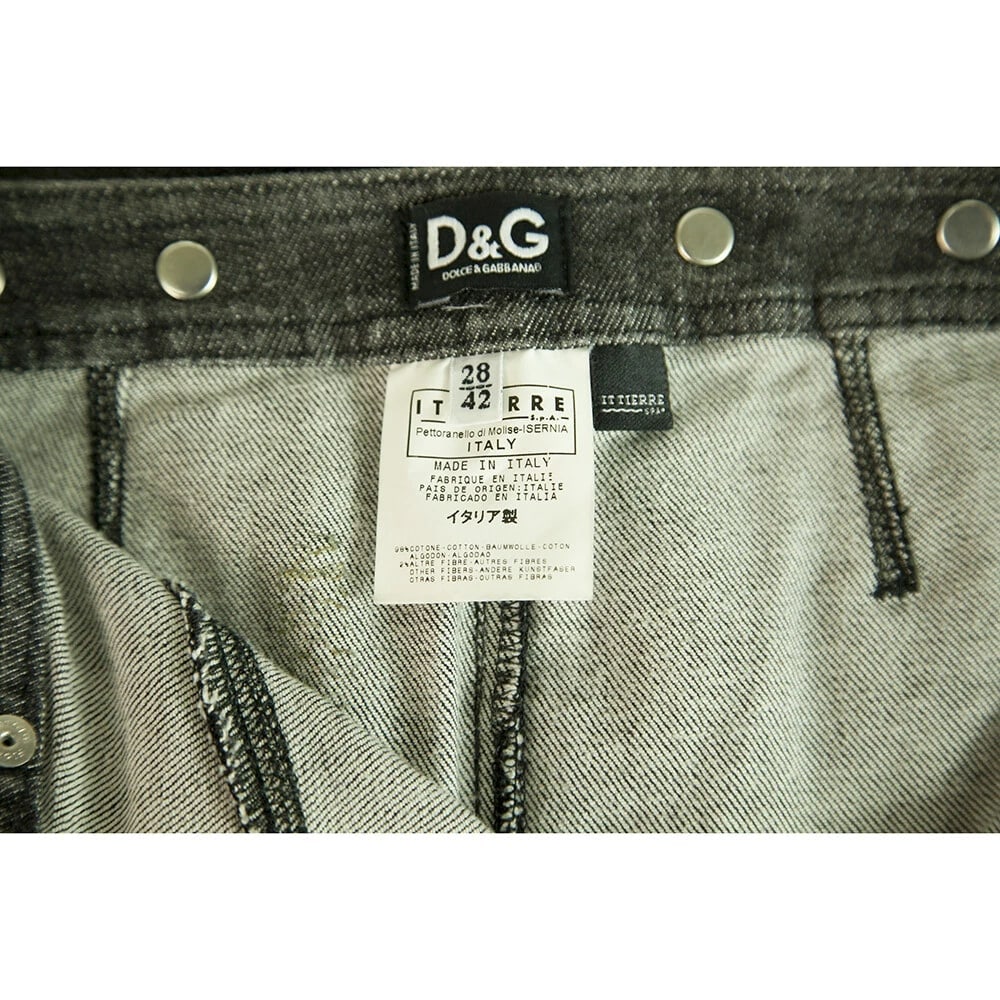 Dolce & Gabbana D&G Gray Black Denim Below Knee Skirt Jeans Sz 42 / 28 - 3