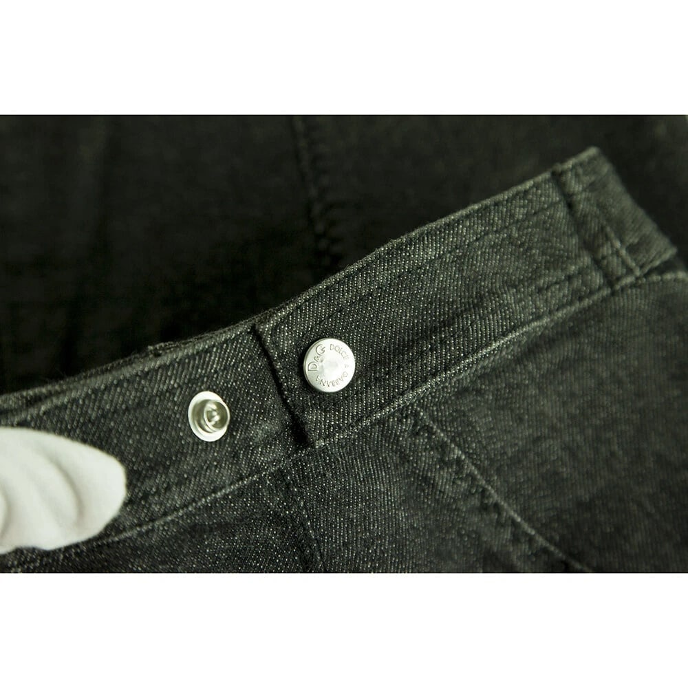 Dolce & Gabbana D&G Gray Black Denim Below Knee Skirt Jeans Sz 42 / 28 - 5