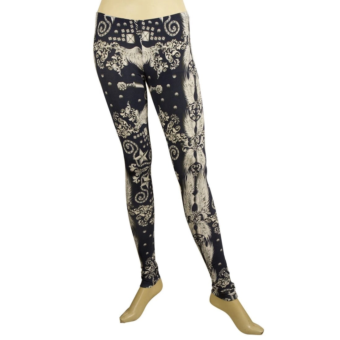 Philipp Plein Leggins Blue & White Ethnic Elastic Viscose trousers pants XS (1 of 5)