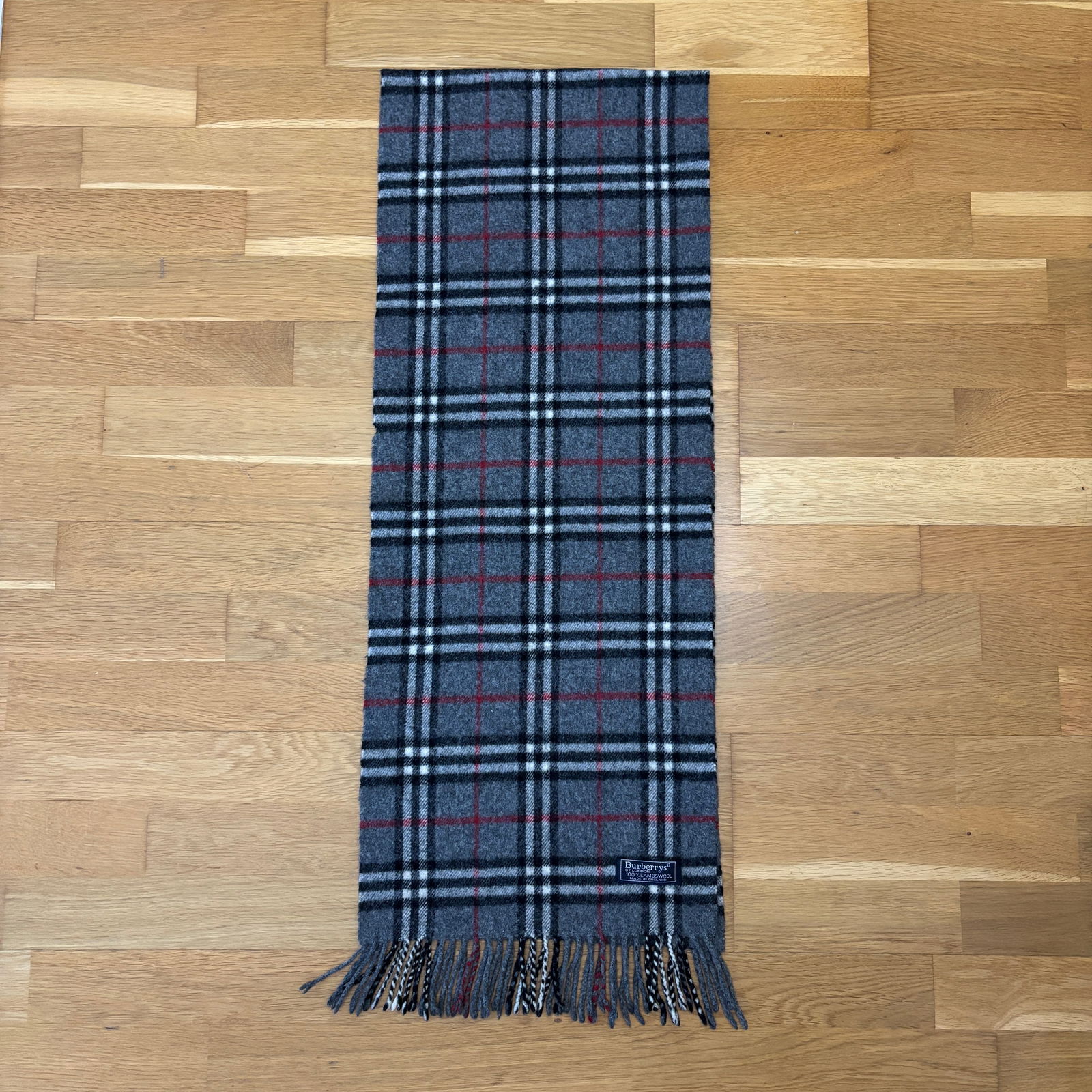 Burberry Grey Classic 100% Lambswool Scarf - 11