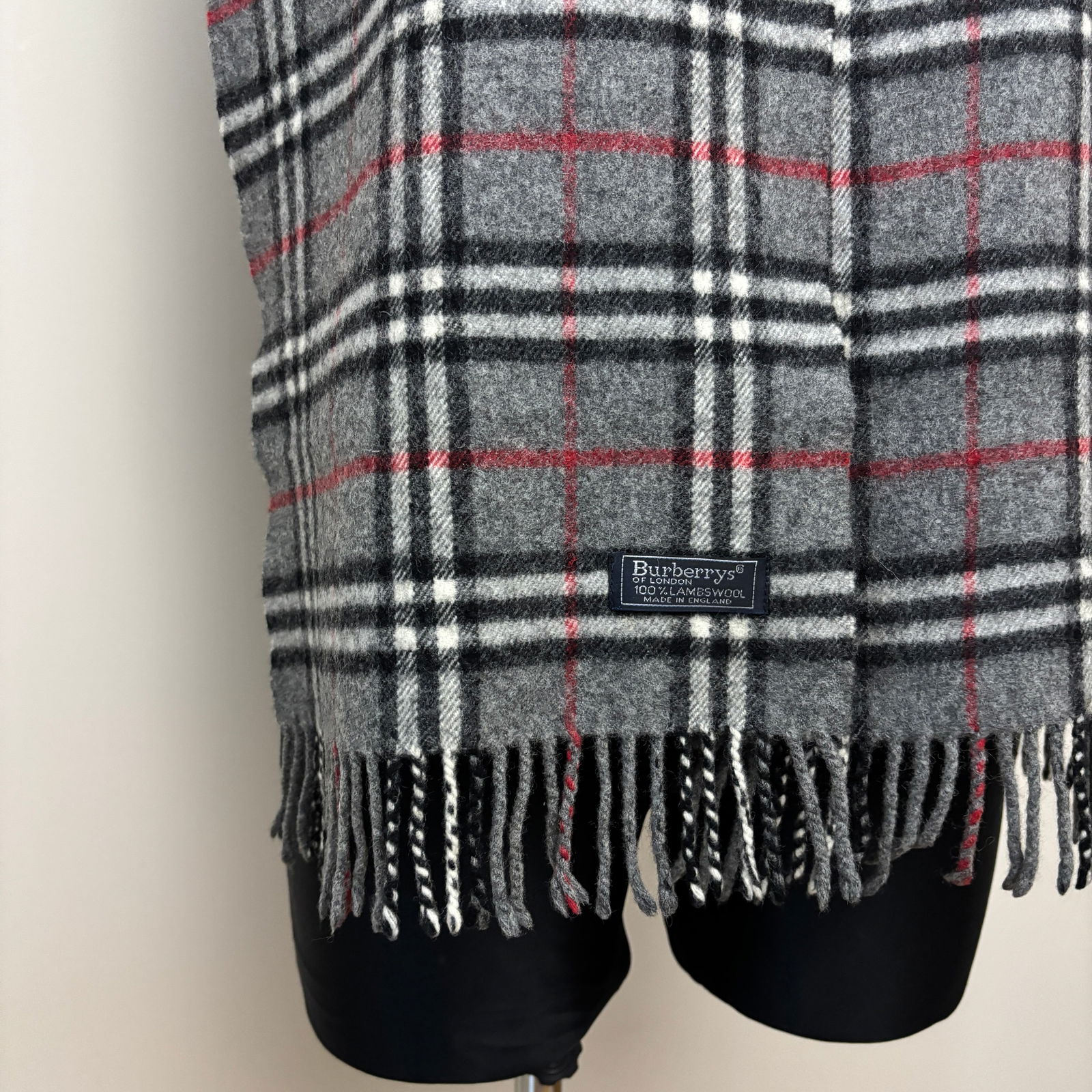 Burberry Grey Classic 100% Lambswool Scarf - 7