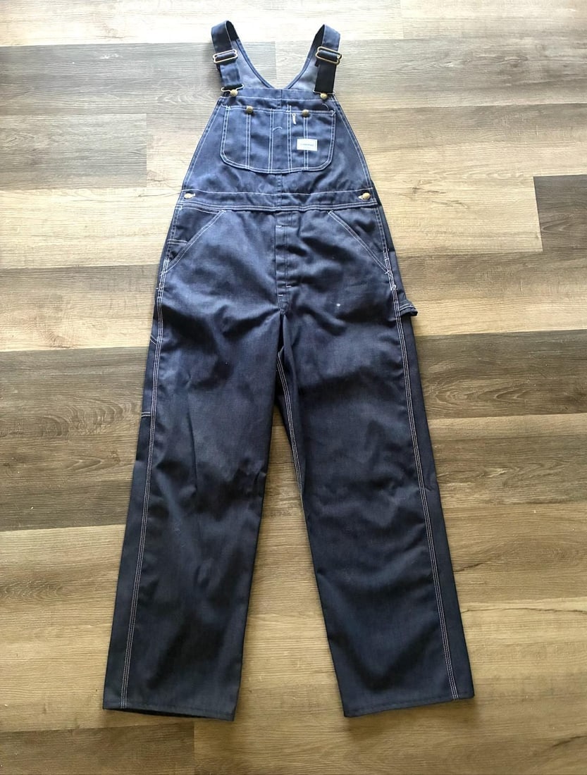 Vintage 1960s 1970s Blue Denim Overalls Sears Workwear Mens S M (1 of 10)