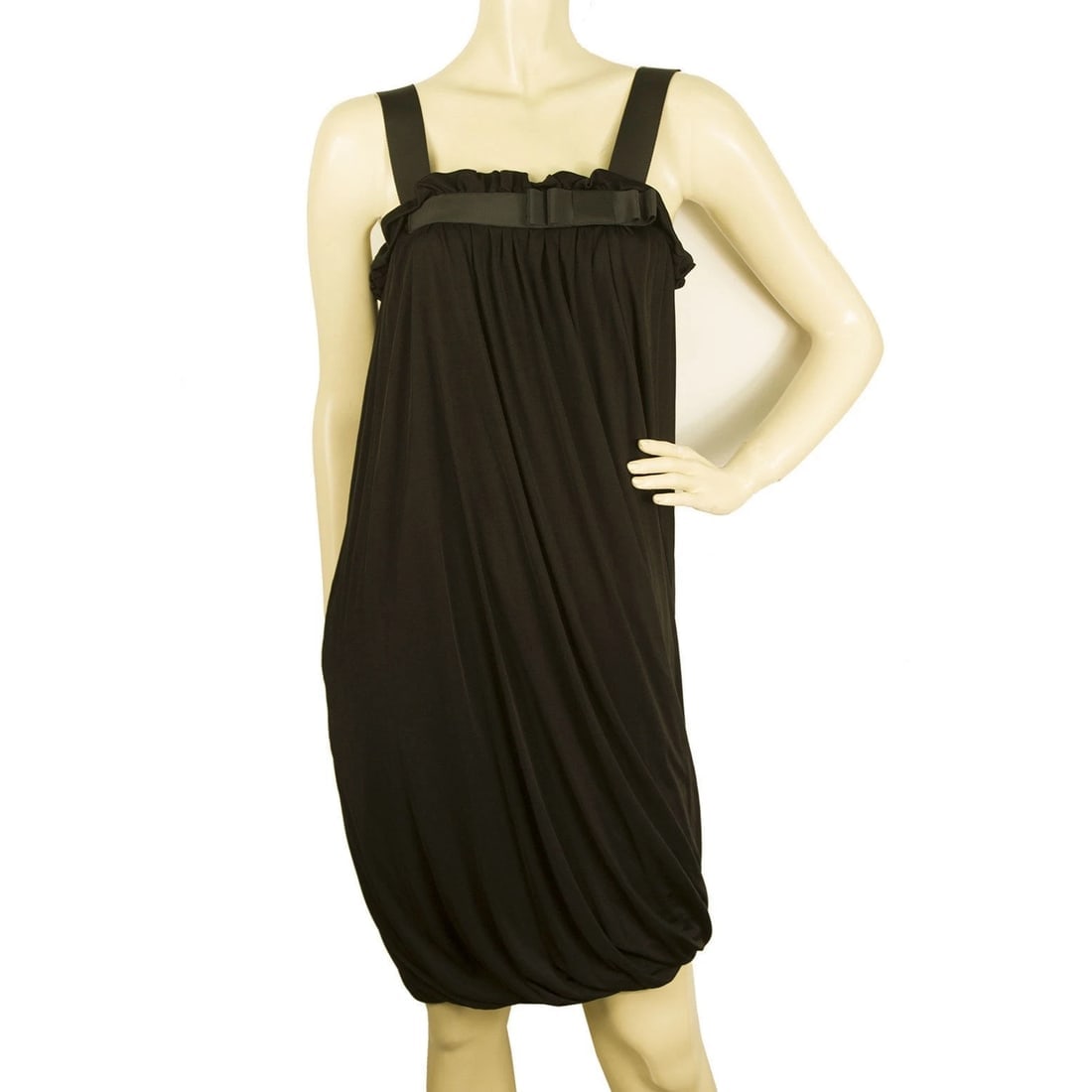 Duyan Black Sleeveless Draped Bubble Hem Wide Straps Bow Mini Dress size 44: Title:Duyan Black Sleeveless Draped Bubble Hem Wide Straps Bow Mini Dress size 44 Description:Duyan Black Sleeveless Draped Bubble Hem Wide Straps Bow Mini Dress size 44 This Duyan LBD dress can be wo