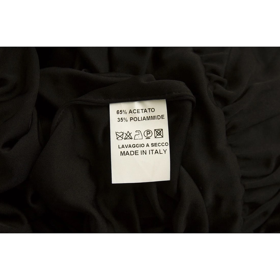 Duyan Black Sleeveless Draped Bubble Hem Wide Straps Bow Mini Dress size 44 - 4