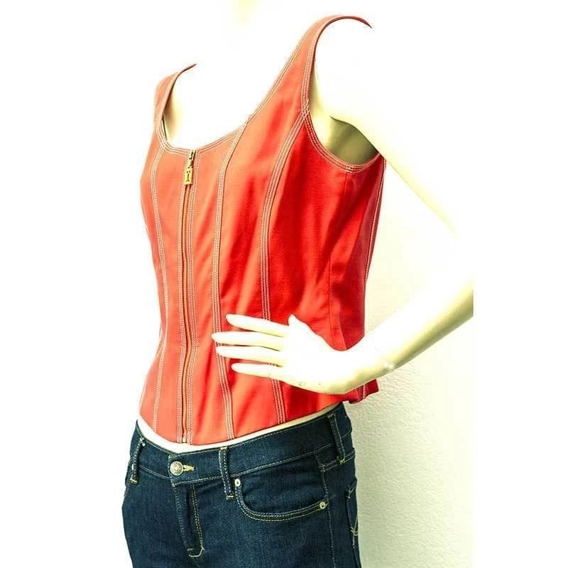 Vintage Escada Blazer and Bustier Set in Bright Orange almost Red - SZ36 / 34 - 10