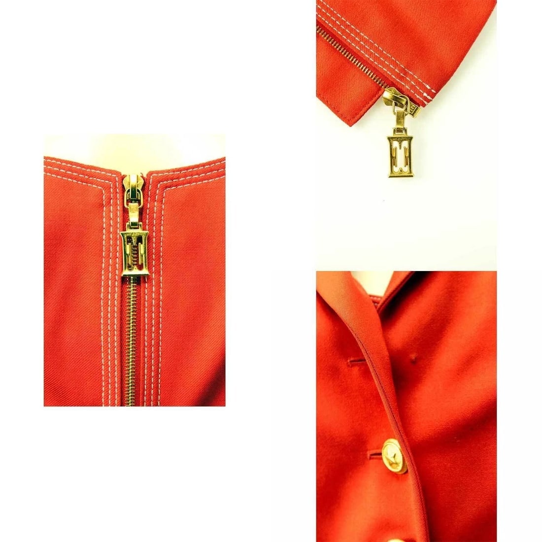 Vintage Escada Blazer and Bustier Set in Bright Orange almost Red - SZ36 / 34 - 11
