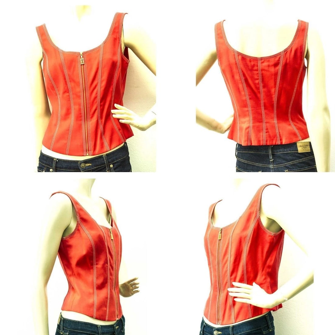 Vintage Escada Blazer and Bustier Set in Bright Orange almost Red - SZ36 / 34 - 3