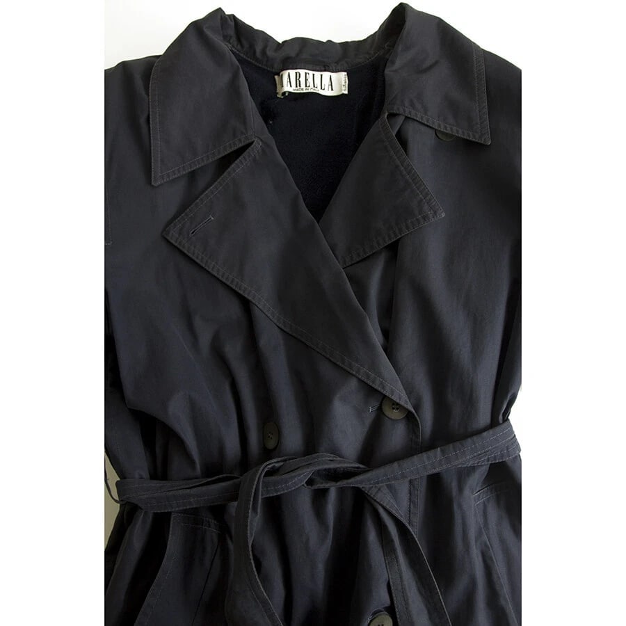 Marella Woman's Belted Blue Cotton Trench Double Brusted Jacket Coat sz US 6 - 6