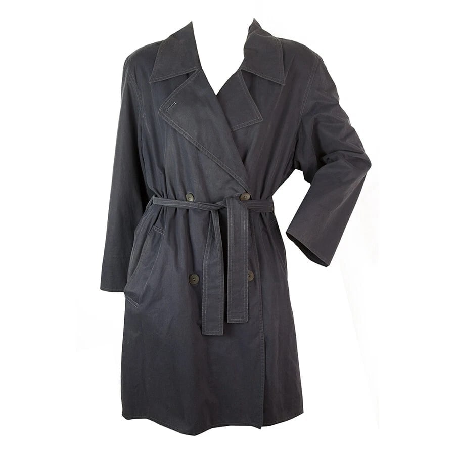 Marella Woman's Belted Blue Cotton Trench Double Brusted Jacket Coat sz US 6 - 7