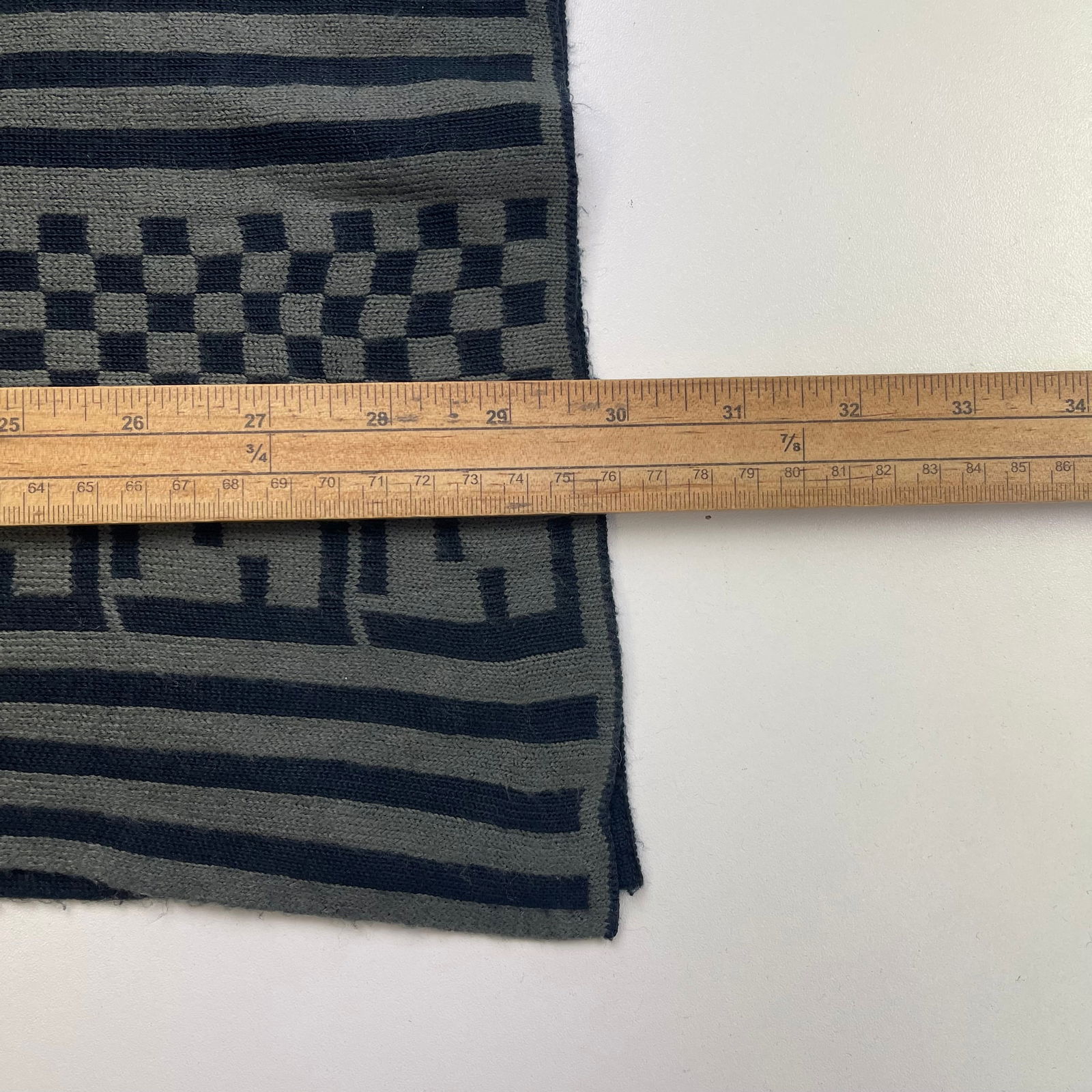 Fendi Dark Grey Printed 100% Wool Scarf - 9