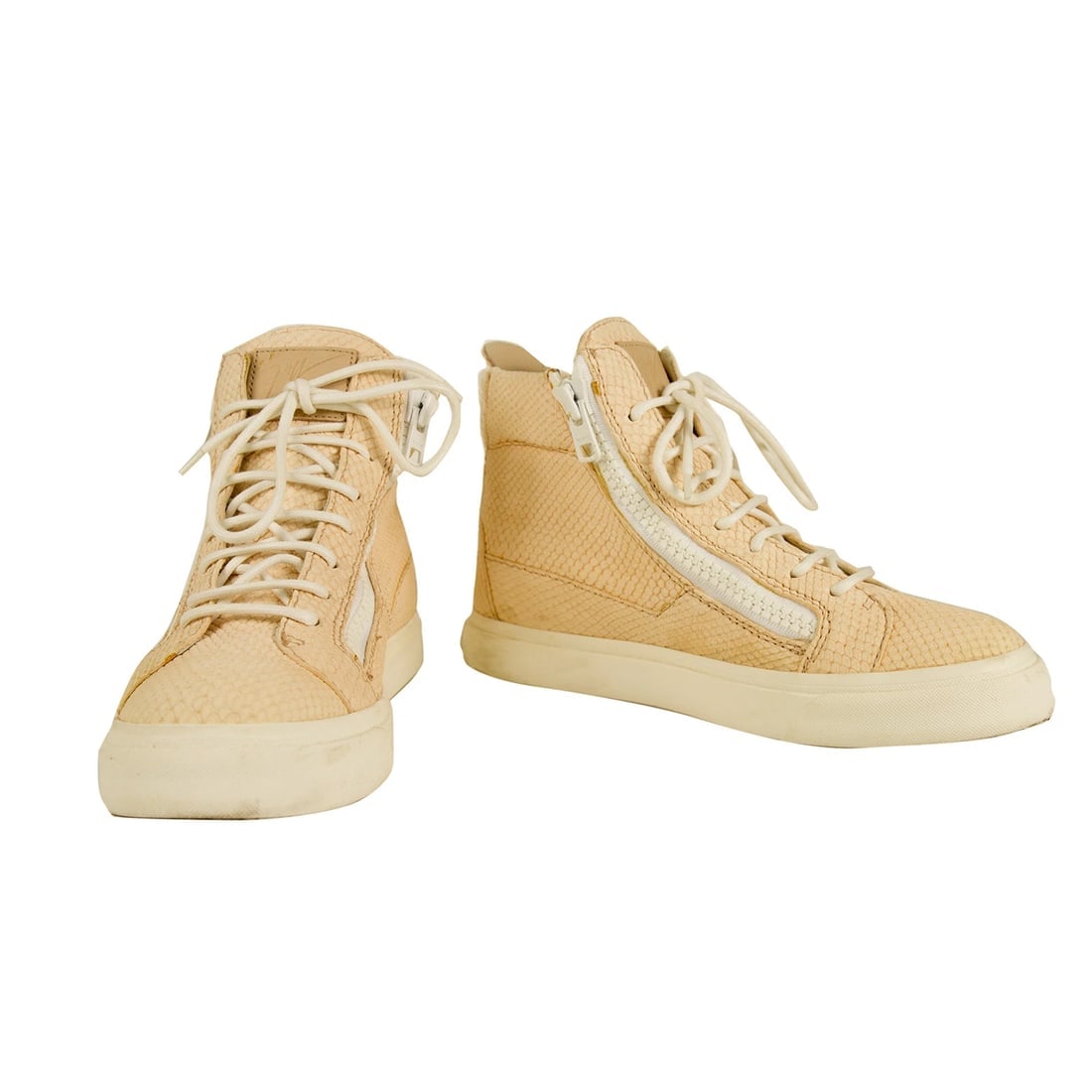 Giuseppe Zanotti Hip Hop Embossed Leather Sneakers High Top Sneaker sz 37 Shoes (1 of 9)