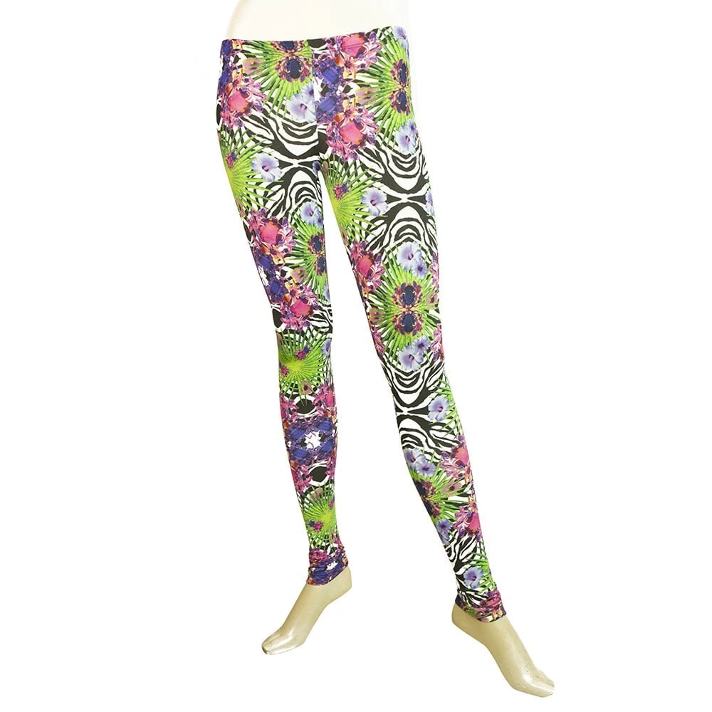 Philipp Plein Multicolor Floral Leggings Elastic Viscose trousers pants XS (1 of 5)