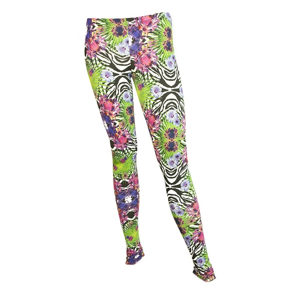 Philipp Plein Multicolor Floral Leggings Elastic Viscose trousers pants XS - 5