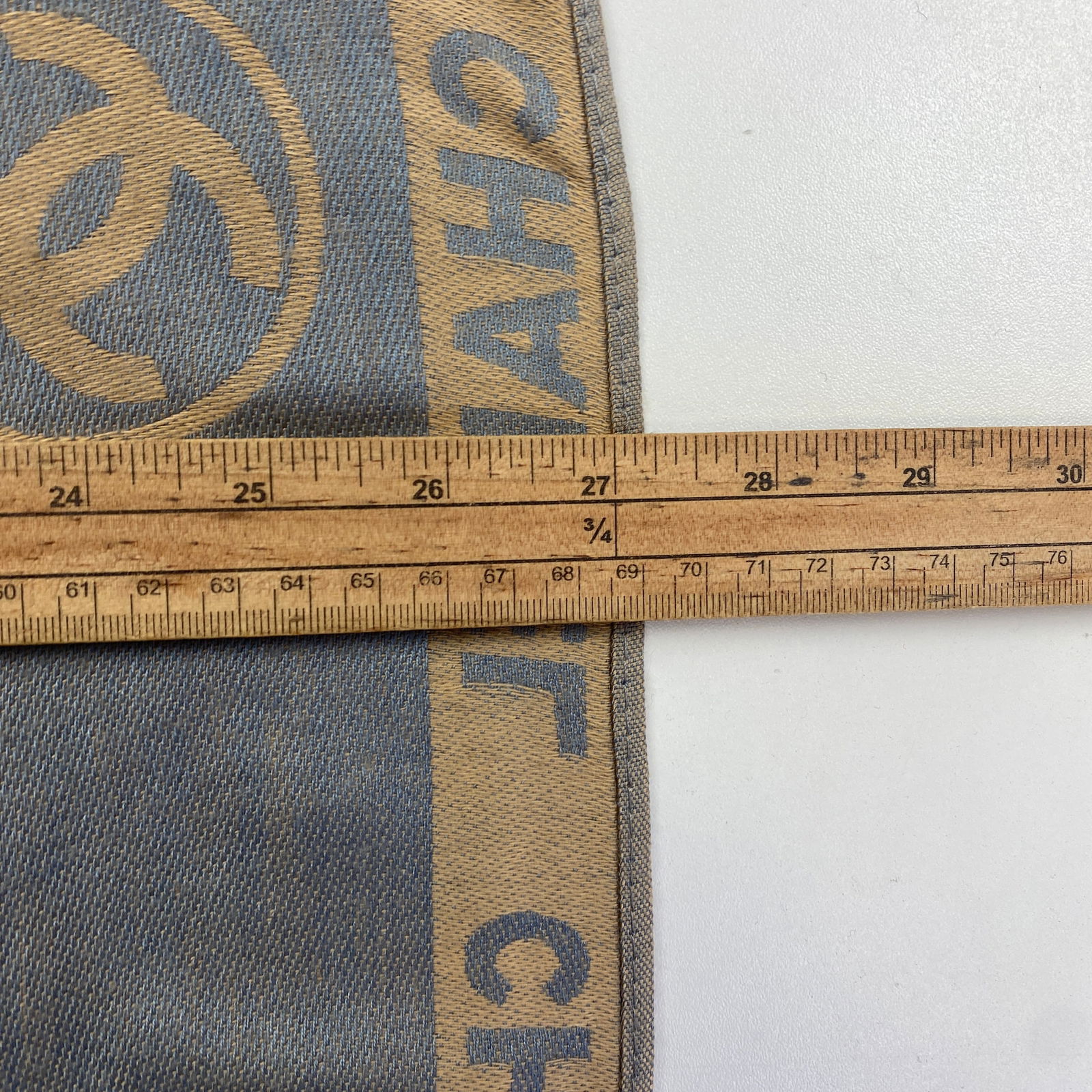 Chanel 100% Soft Thin Wool Gold & Grey Large Shawl - 8