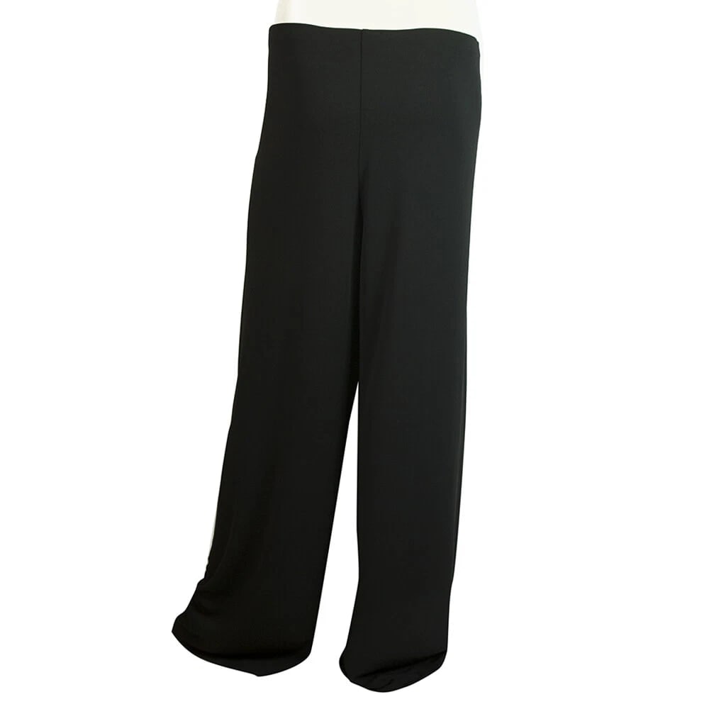 La PERLA Black Elastic waist Pants Classic Trousers Wide leg - sz 48 - 2