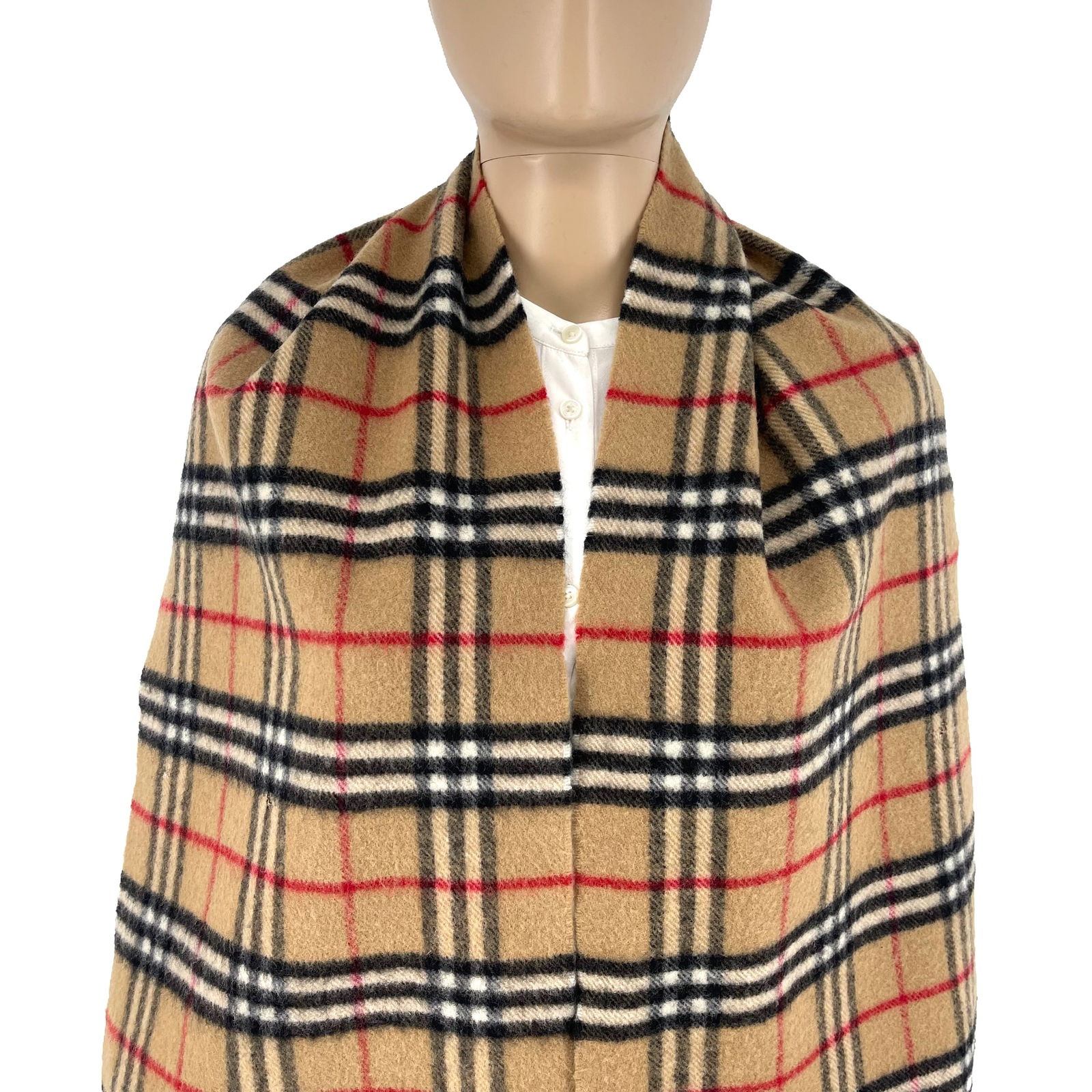 Burberry Brown Plaid 100% Wool Scarf - 2