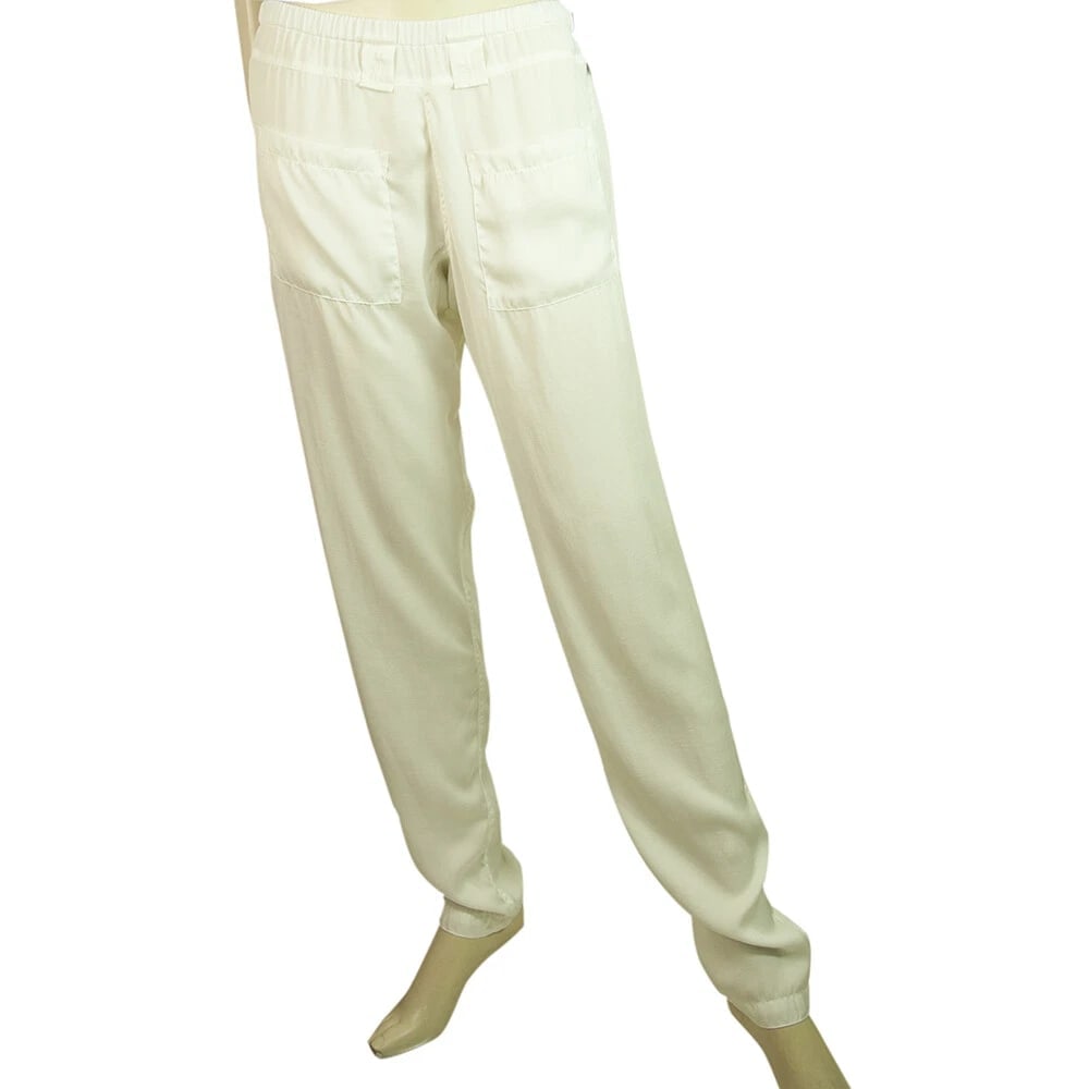 Maria Calderara Off White Elastic Waist Pockets Pants Trousers - size IT 2 (1 of 5)