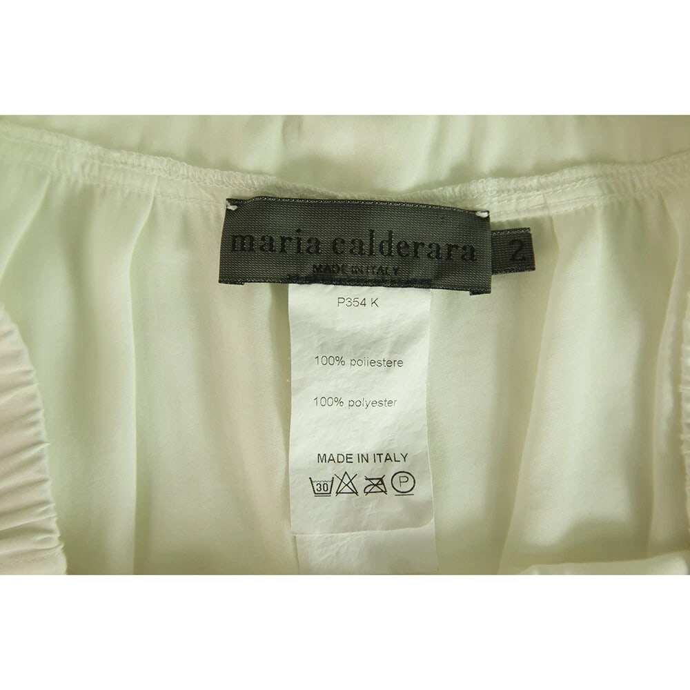 Maria Calderara Off White Elastic Waist Pockets Pants Trousers - size IT 2 - 3