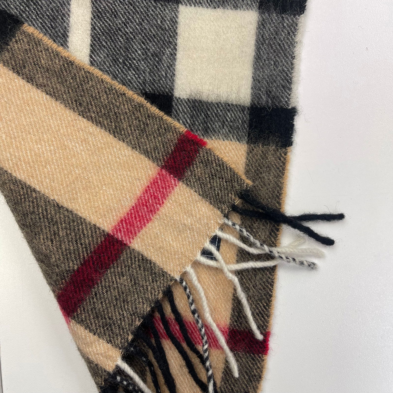 Burberry Beige Plaid 100% Wool Scarf - 5