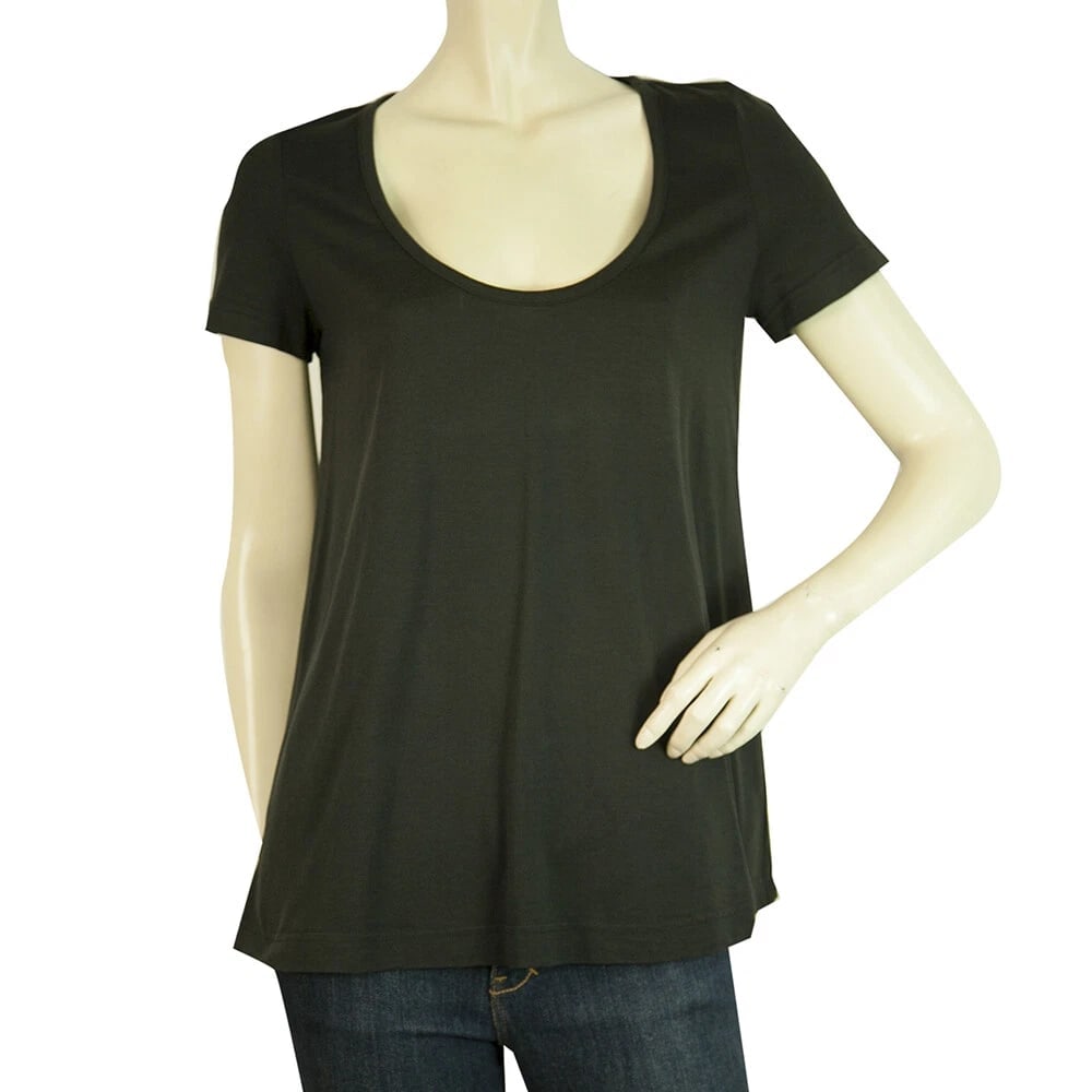Burberry Brit Black Silk Short Sleeve A - Line T- Shirt top size XS (1 of 6)